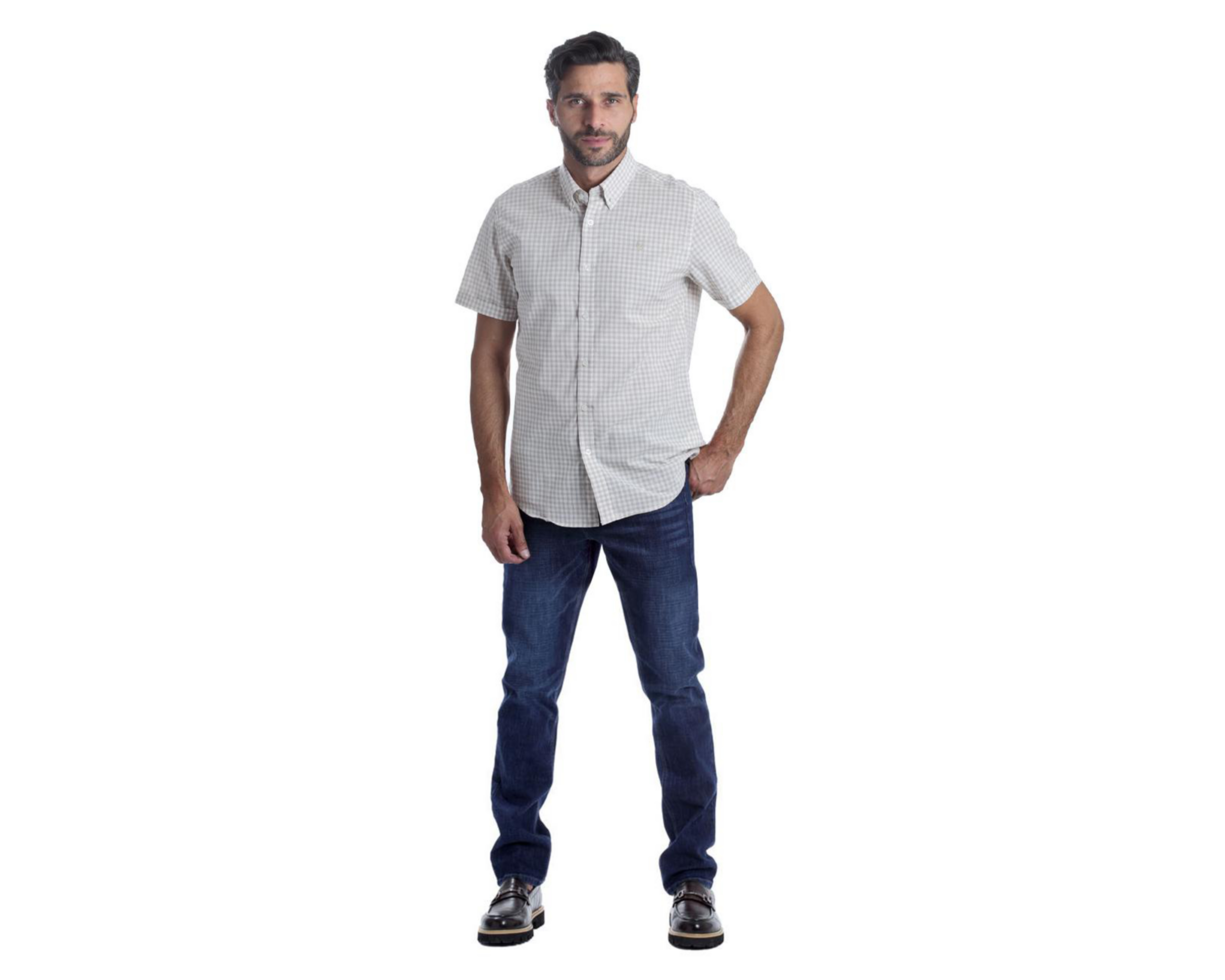 Foto 6 pulgar | Camisa Casual de Algodón Chaps Slim Fit para Hombre