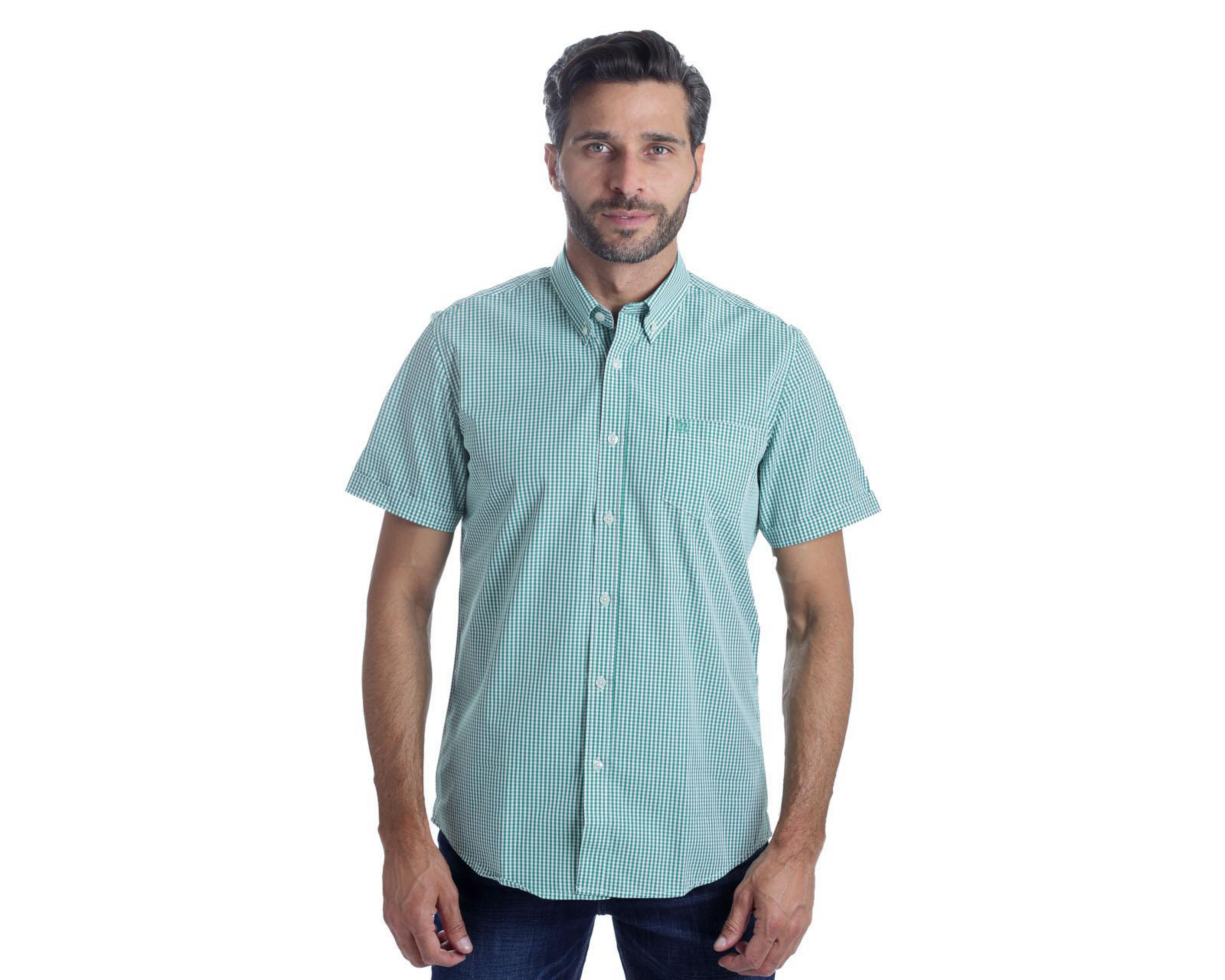 Foto 2 pulgar | Camisa Casual de Algodón Chaps Slim Fit a Cuadros para Hombre