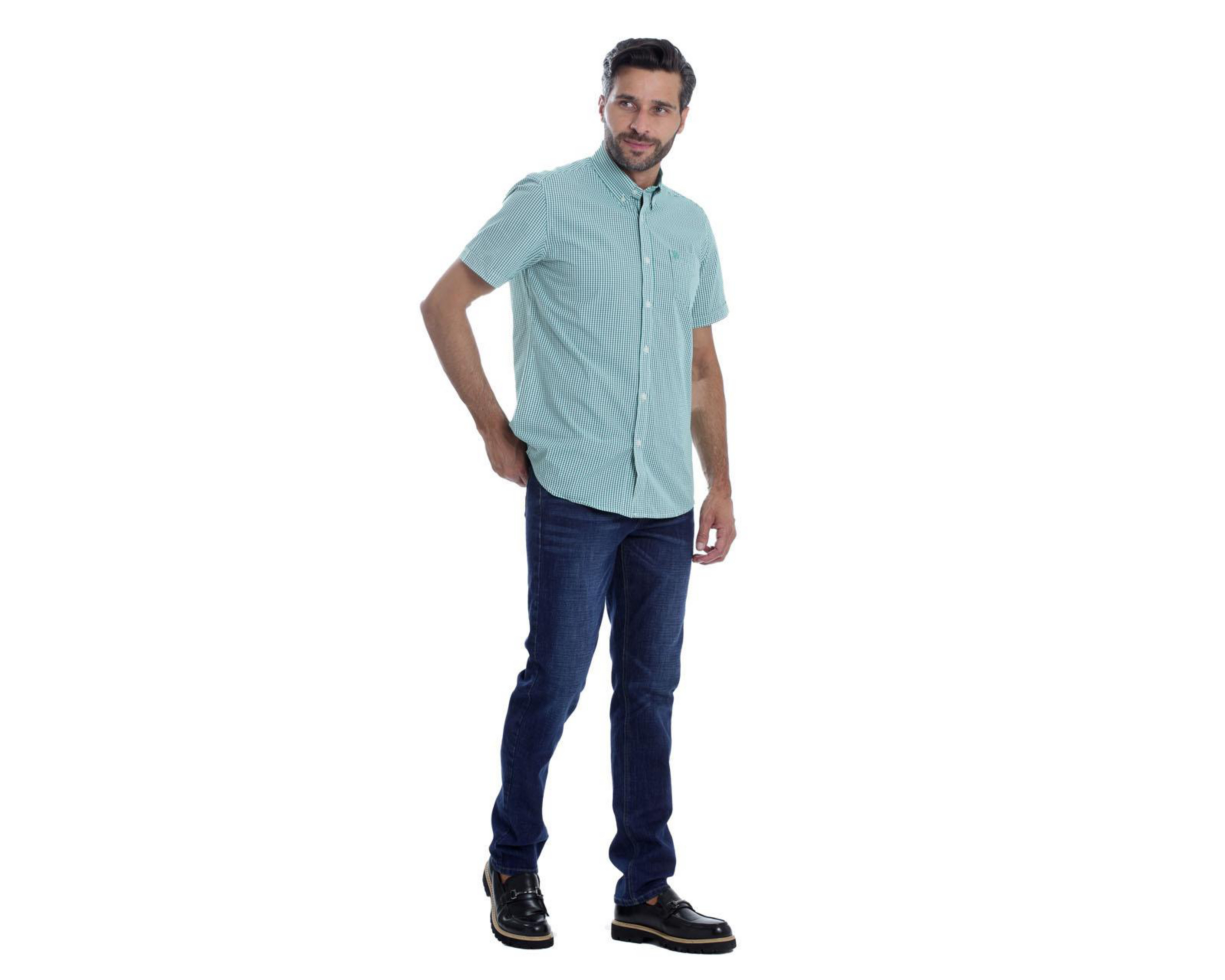 Foto 6 pulgar | Camisa Casual de Algodón Chaps Slim Fit a Cuadros para Hombre