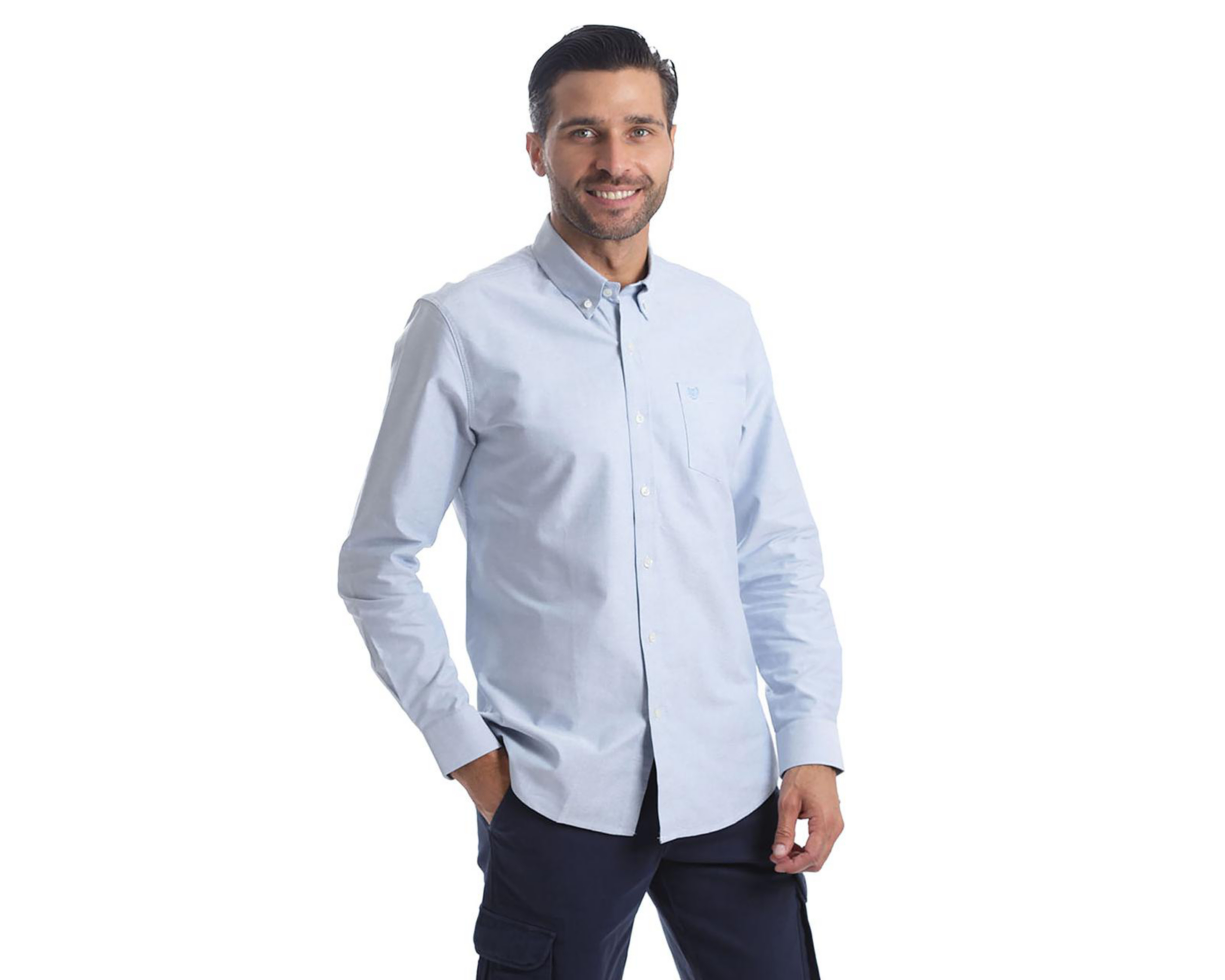 Foto 3 pulgar | Camisa Casual de Algodón Chaps Slim Fit para Hombre