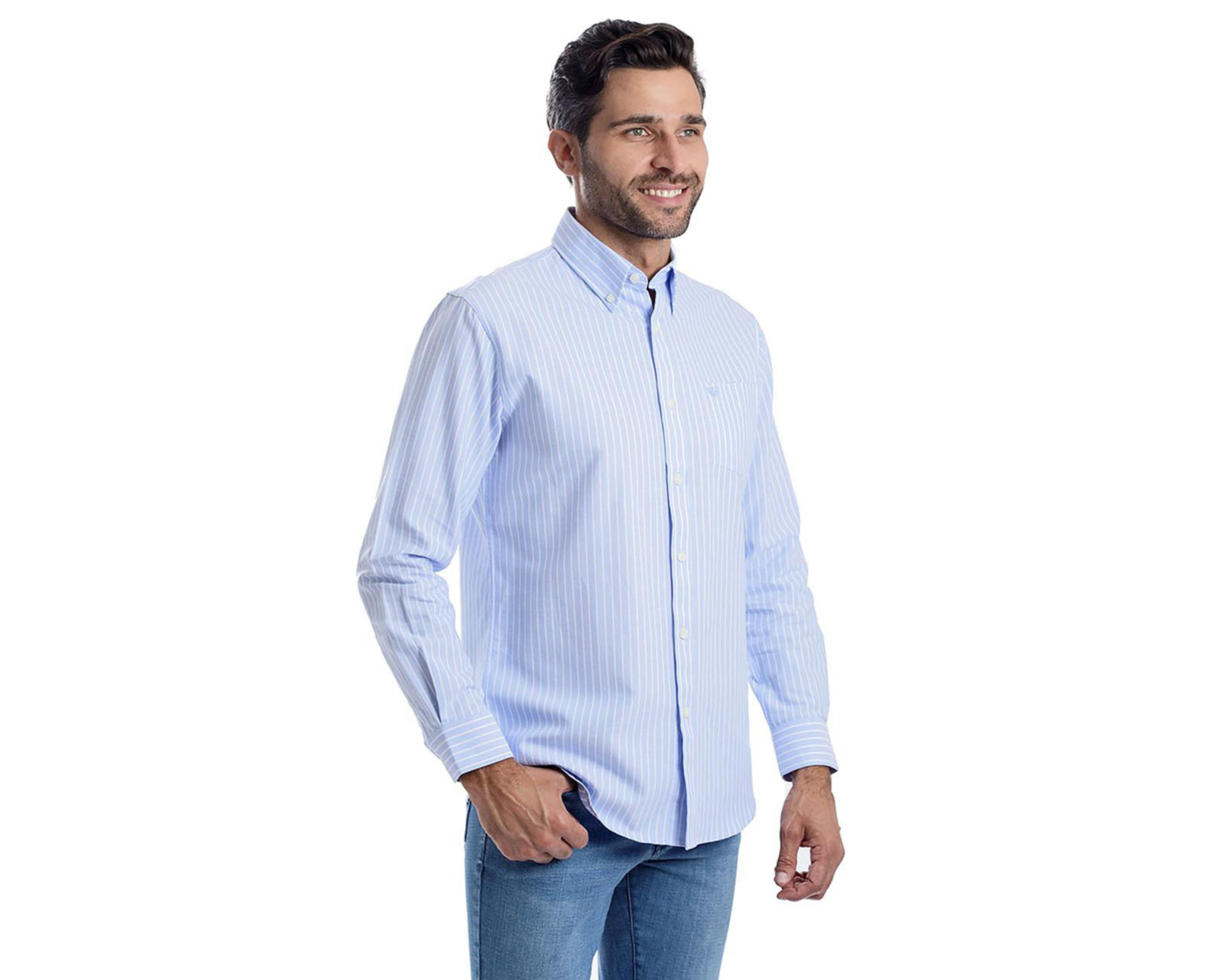 Foto 3 pulgar | Camisa Casual de Algodón Chaps Slim Fit a Rayas para Hombre