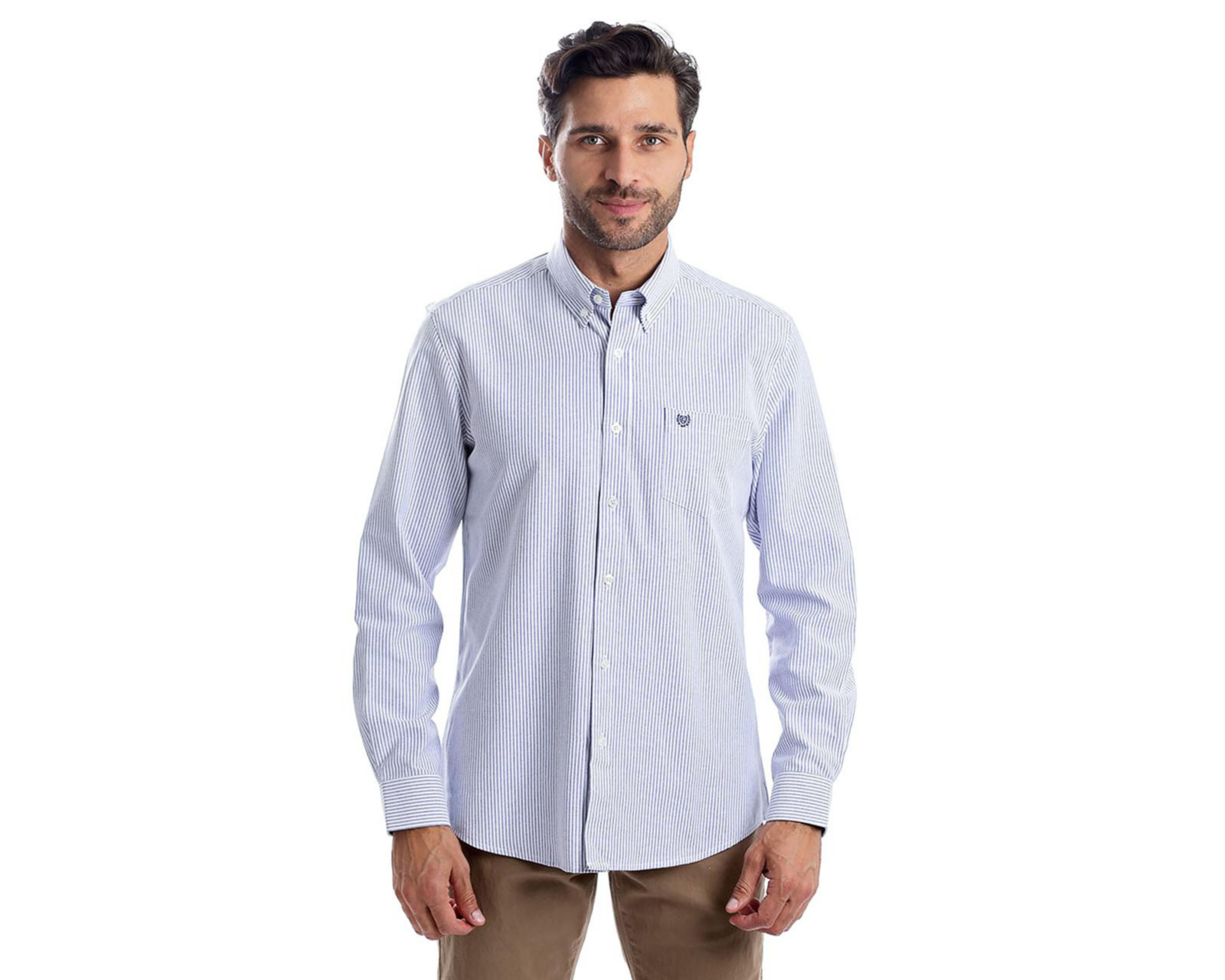 Foto 2 pulgar | Camisa Casual Chaps Slim Fit a Rayas para Hombre