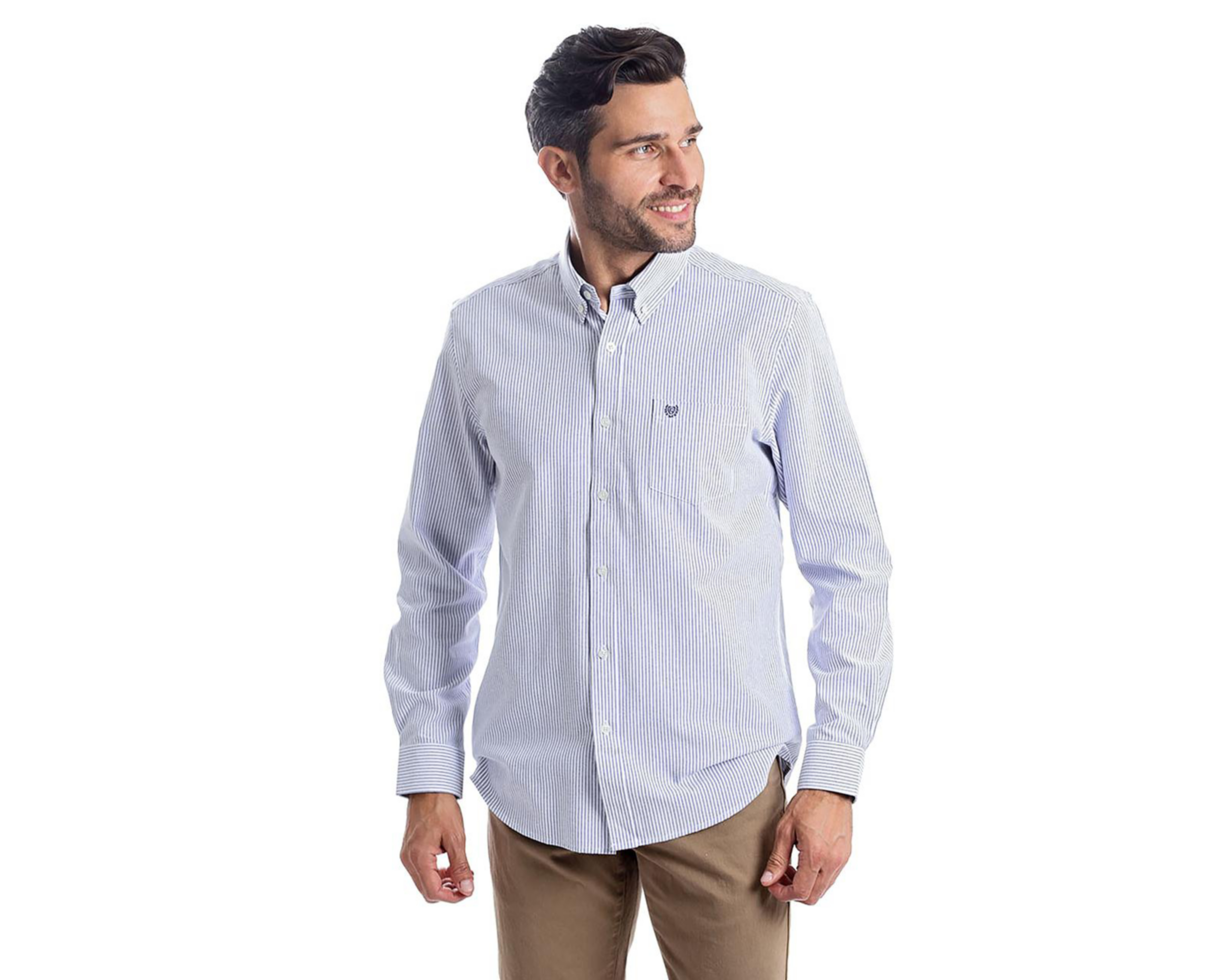 Foto 3 pulgar | Camisa Casual Chaps Slim Fit a Rayas para Hombre