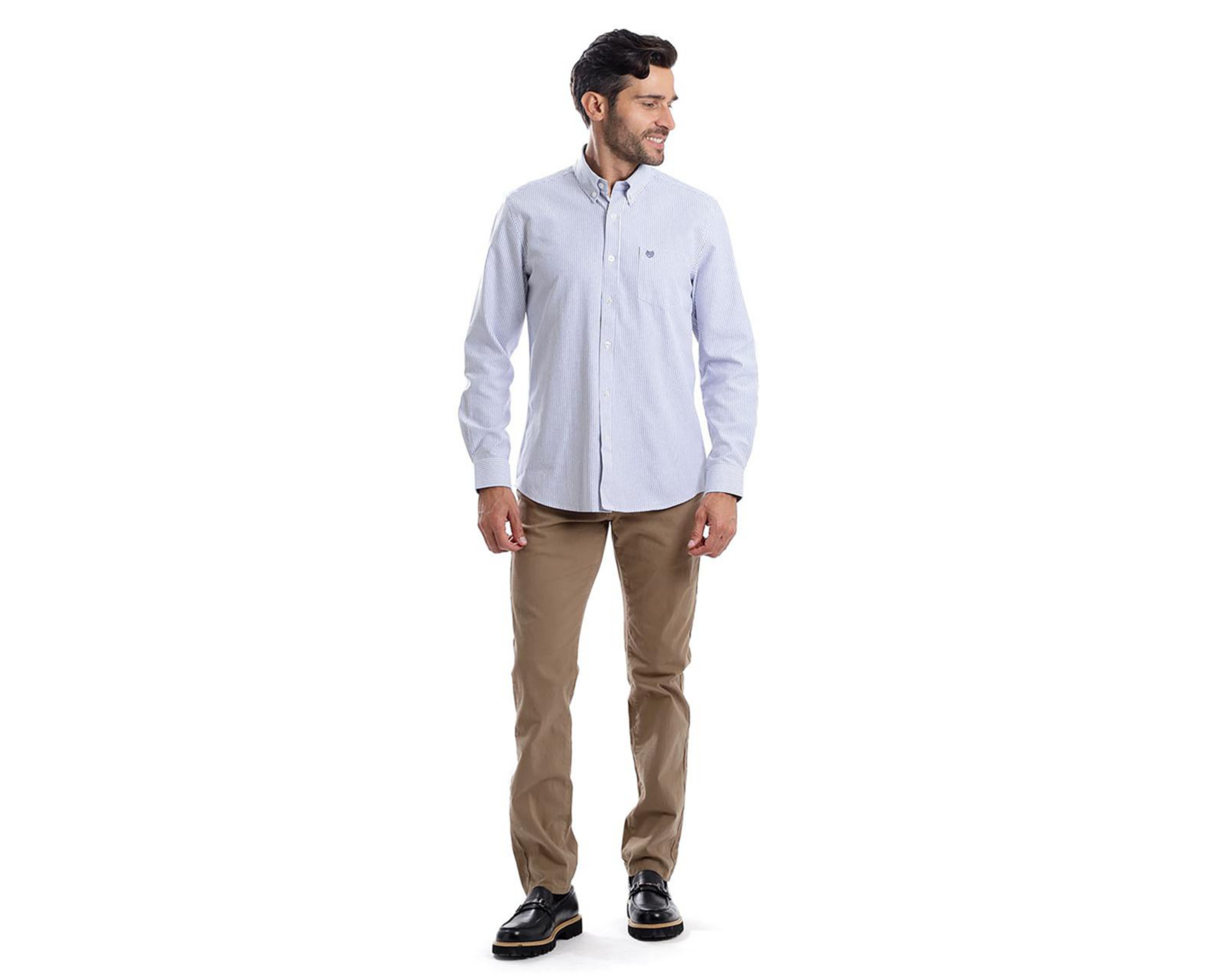 Foto 6 pulgar | Camisa Casual Chaps Slim Fit a Rayas para Hombre
