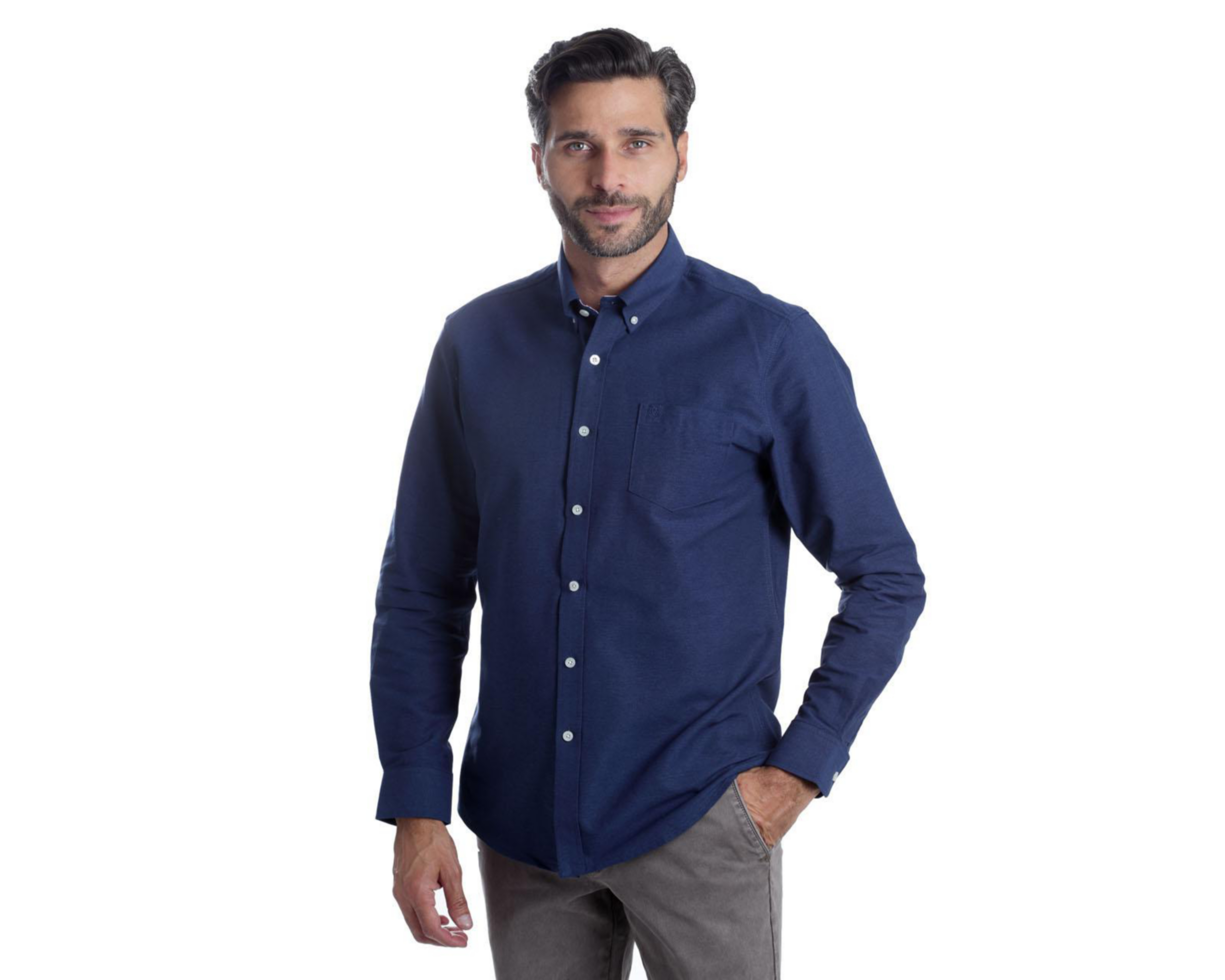 Foto 3 pulgar | Camisa Casual de Algodón Chaps Slim Fit para Hombre
