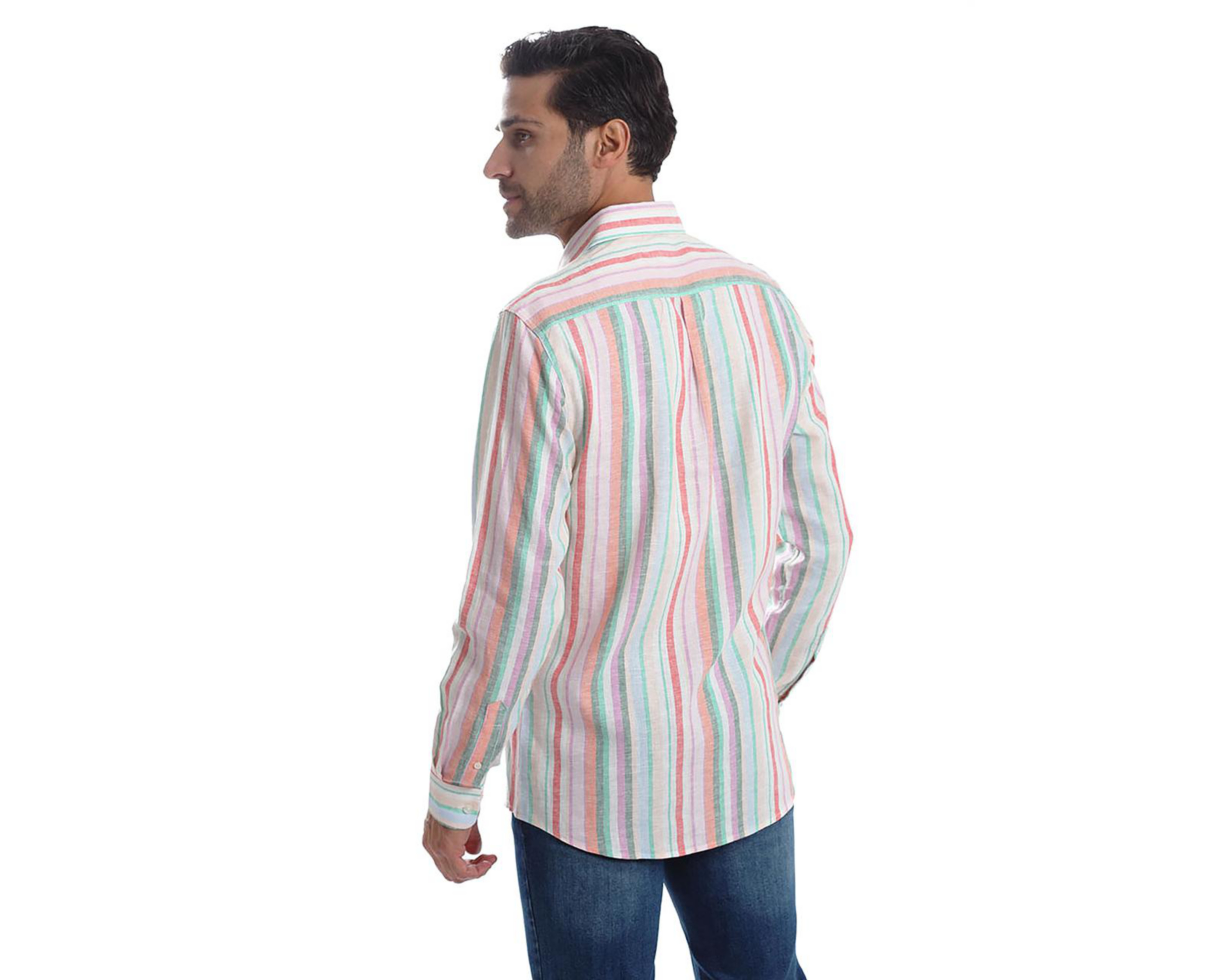 Foto 4 pulgar | Camisa Casual de Algodón Chaps Slim Fit a Rayas para Hombre