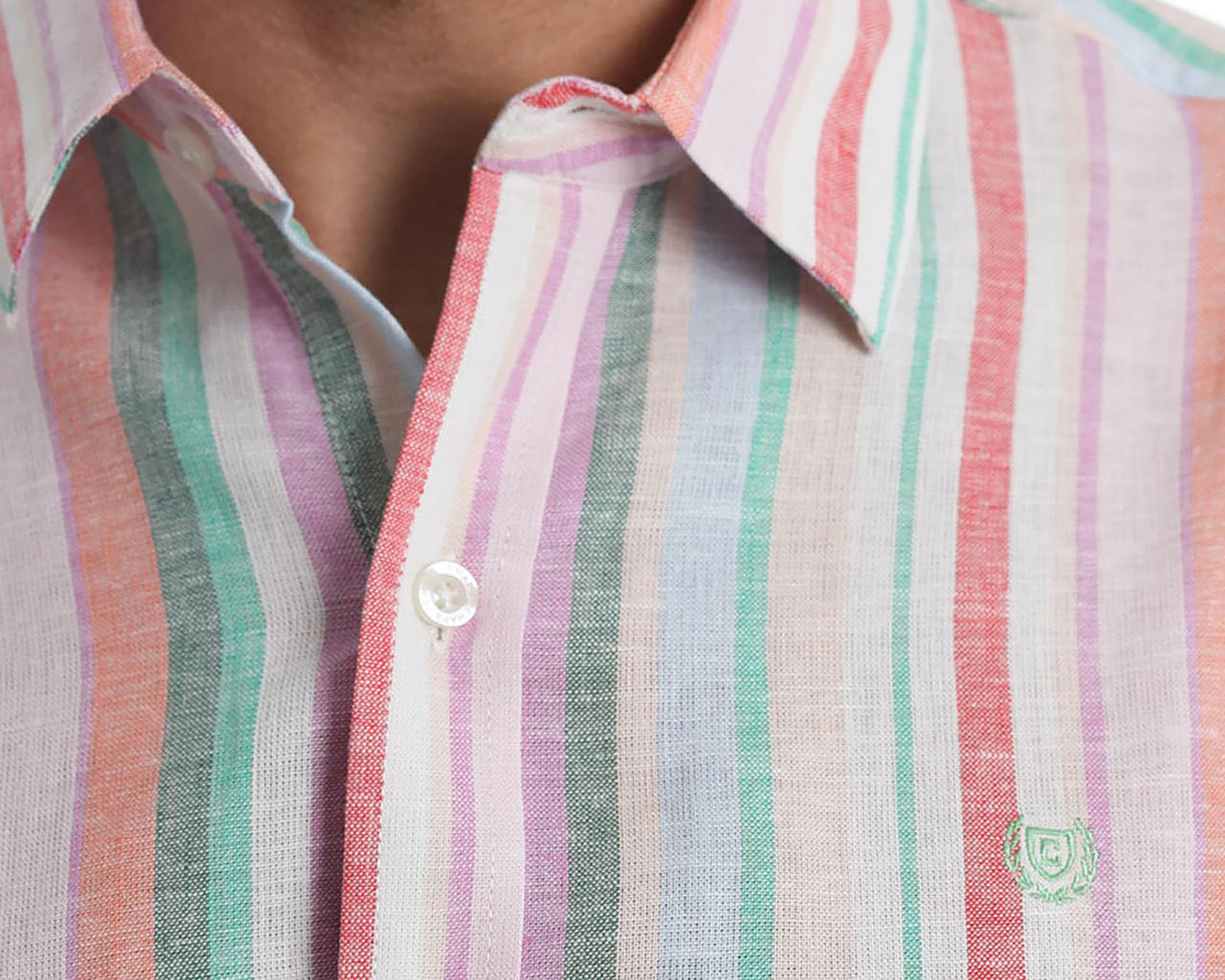Foto 4 | Camisa Casual de Algodón Chaps Slim Fit a Rayas para Hombre