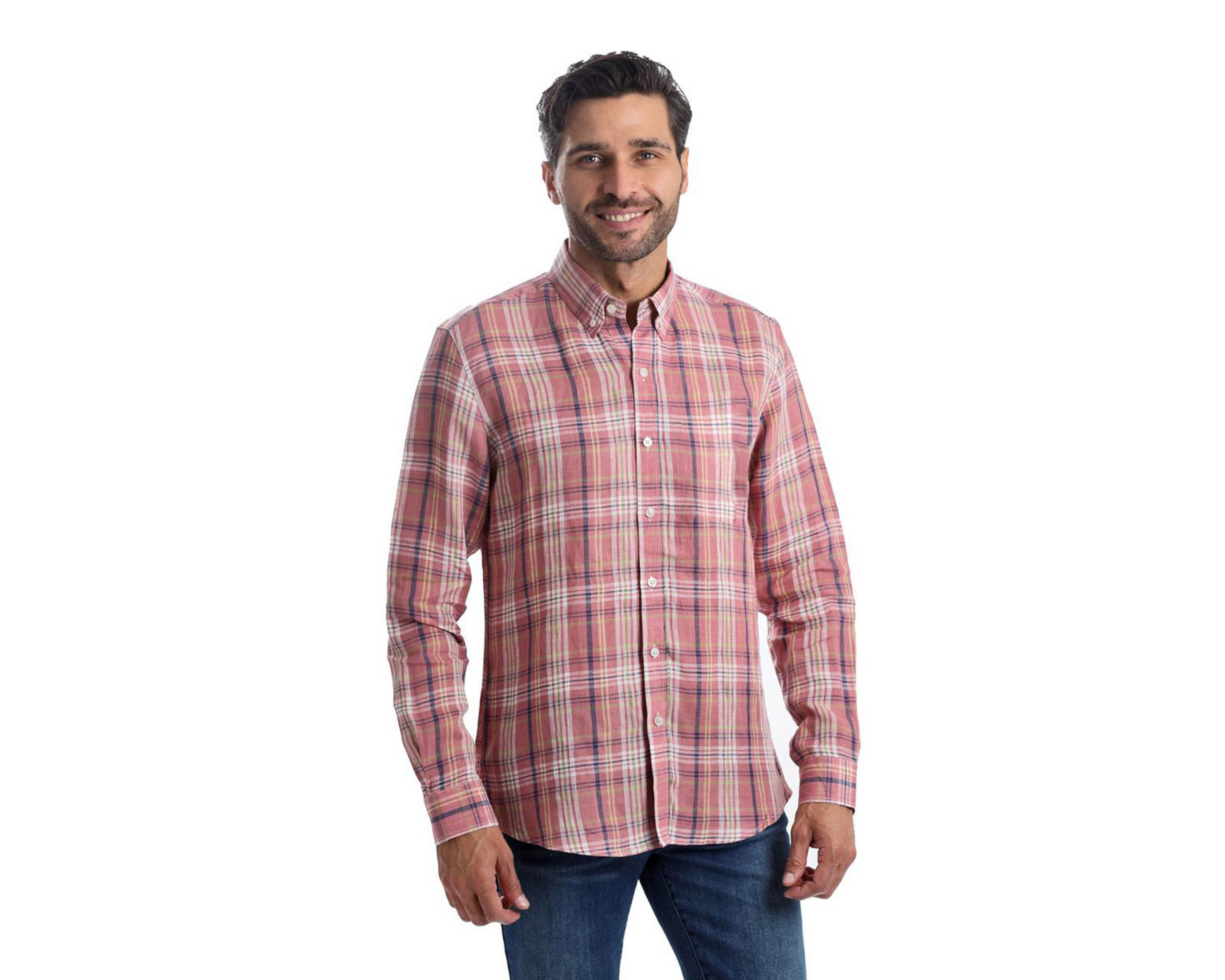 Camisa Casual de Algodón Chaps Slim Fit a Cuadros para Hombre $999
