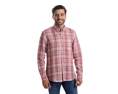 Foto 1 | Camisa Casual de Algodón Chaps Slim Fit a Cuadros para Hombre