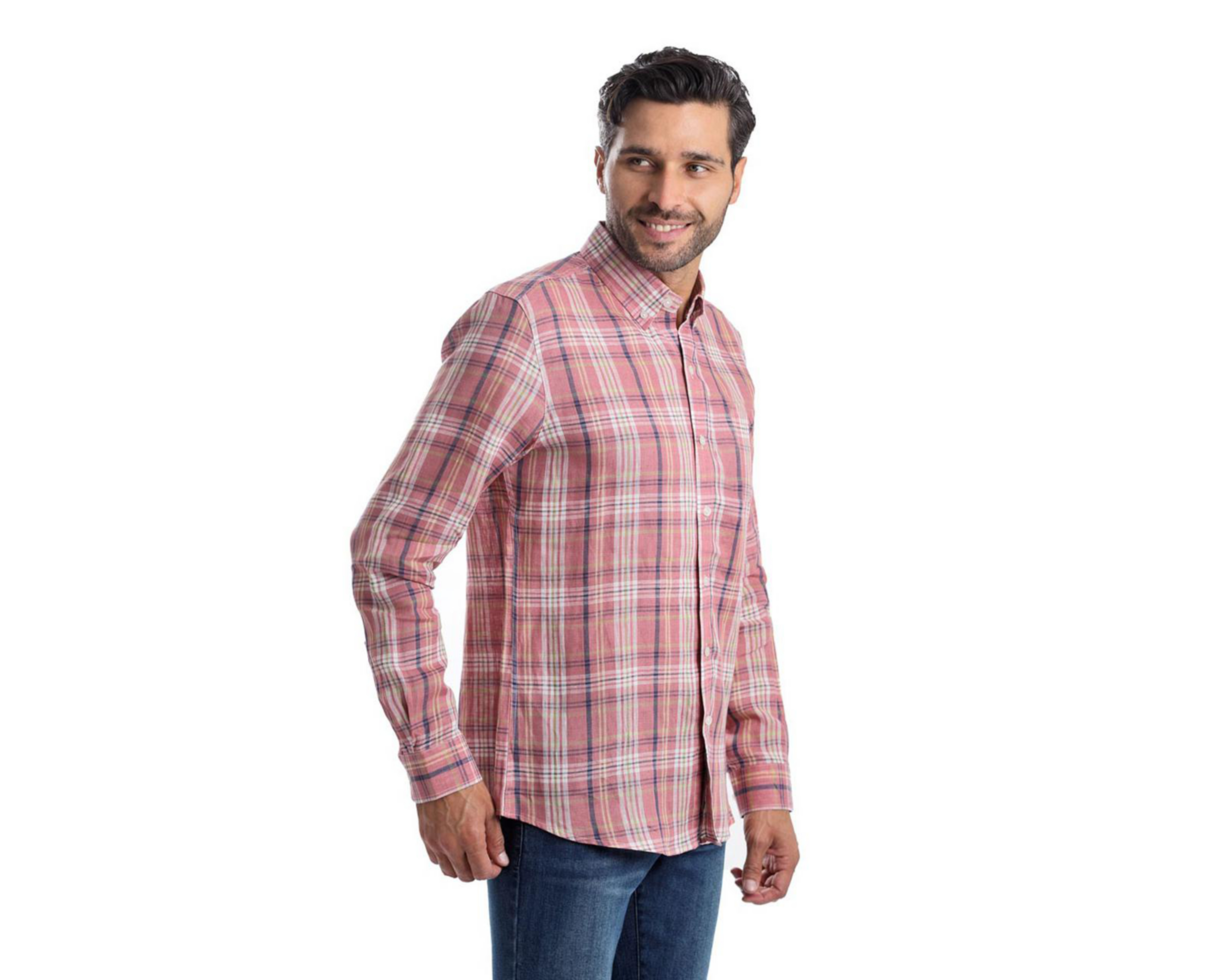 Foto 3 pulgar | Camisa Casual de Algodón Chaps Slim Fit a Cuadros para Hombre