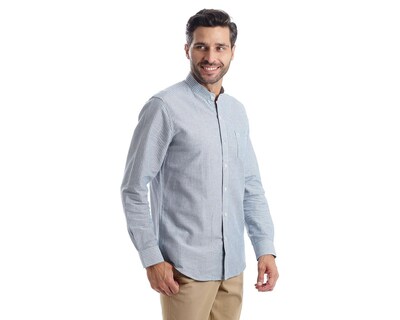 Foto 2 | Camisa Casual de Algodón Chaps Slim Fit a Rayas para Hombre