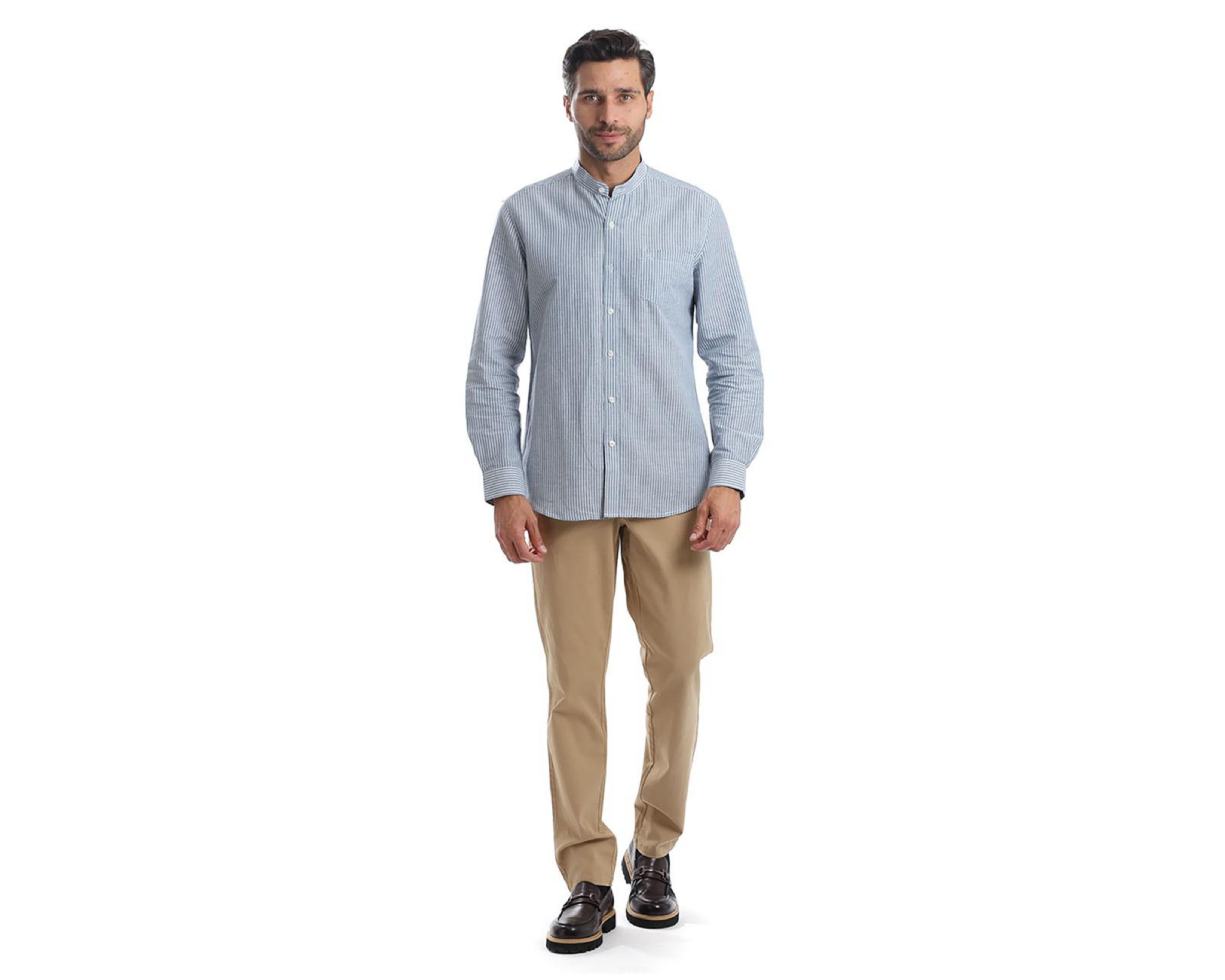 Foto 6 pulgar | Camisa Casual de Algodón Chaps Slim Fit a Rayas para Hombre