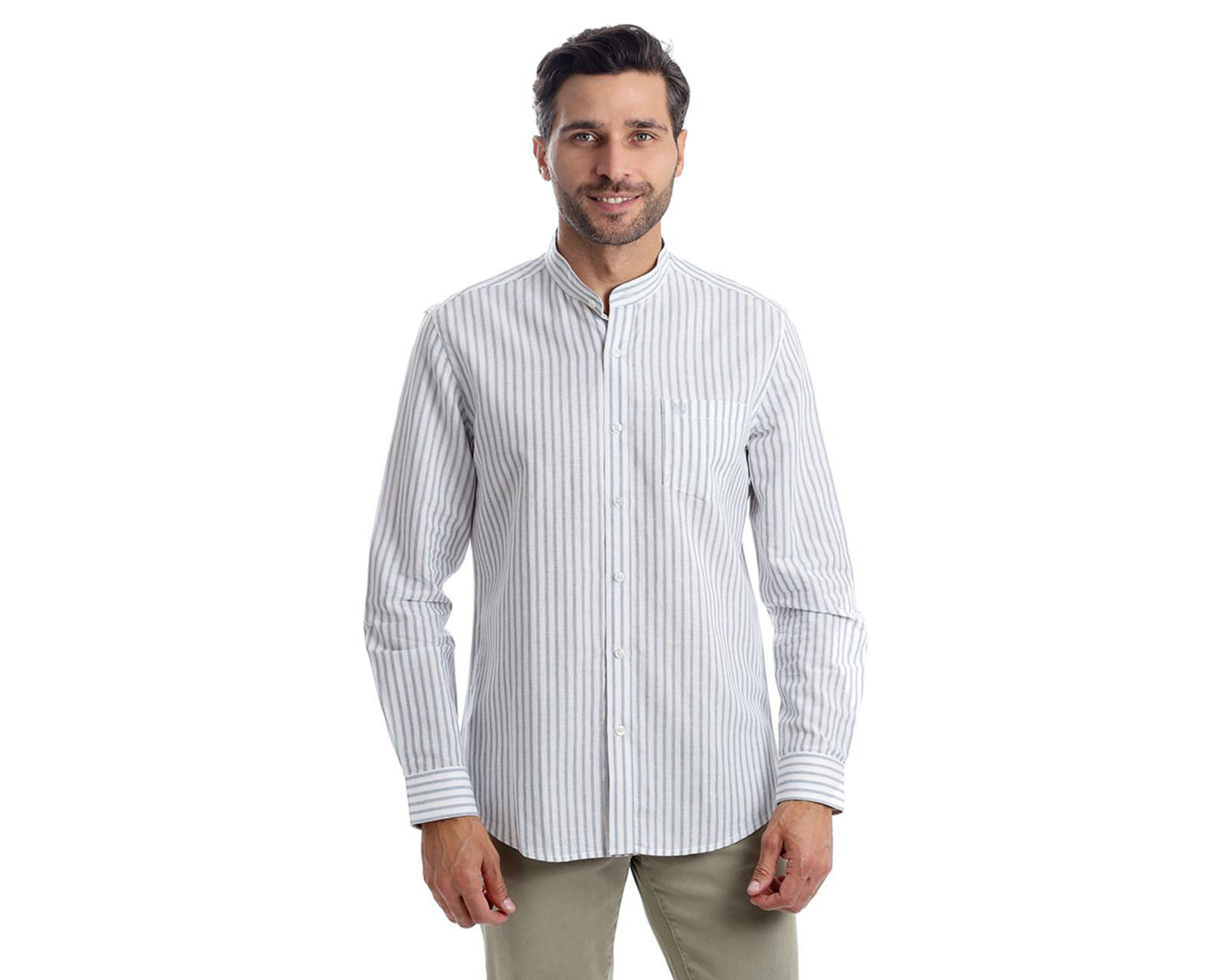 Foto 2 pulgar | Camisa Casual de Algodón Chaps Slim Fit a Rayas para Hombre