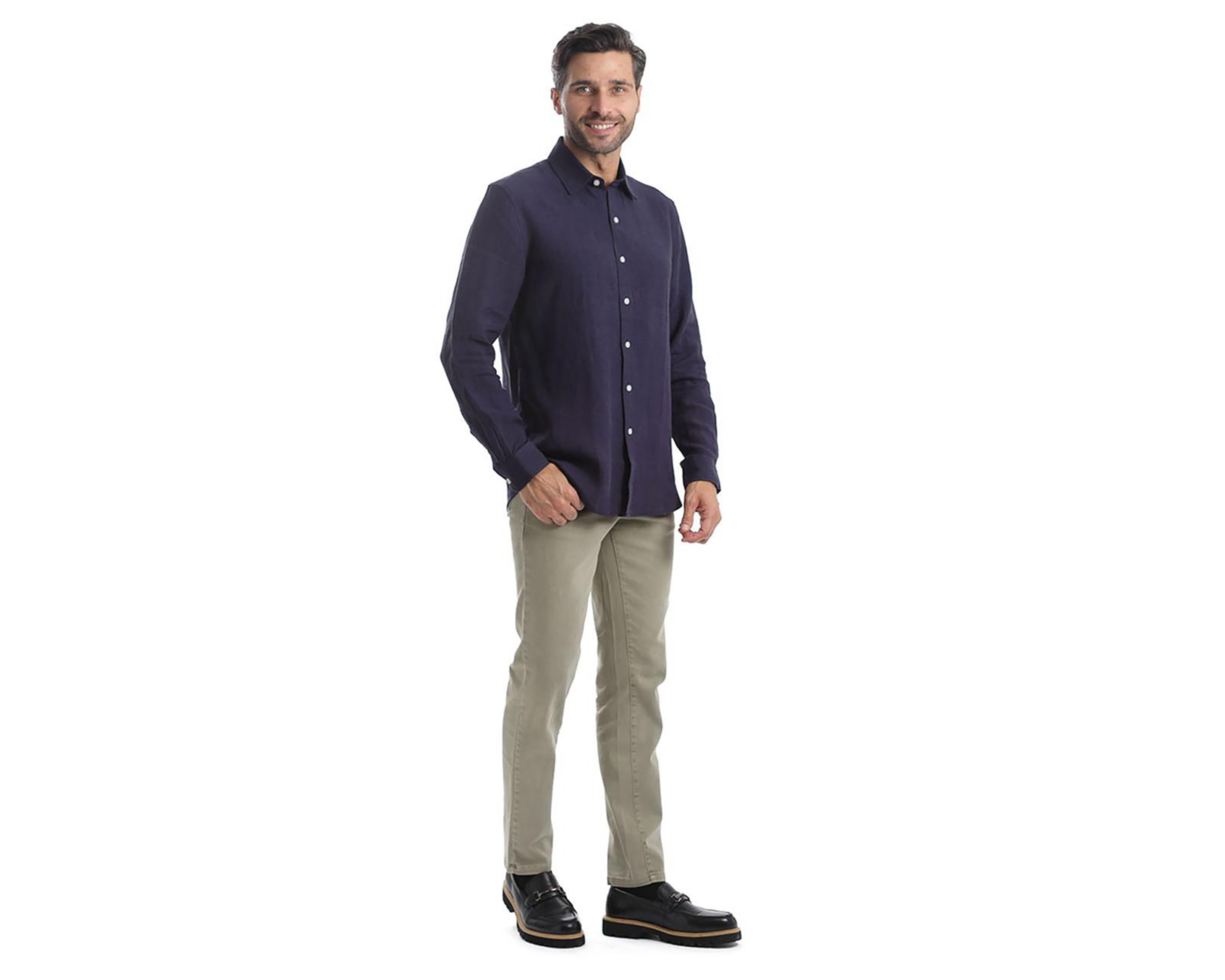 Foto 6 pulgar | Camisa Casual de Algodón Chaps Slim Fit para Hombre