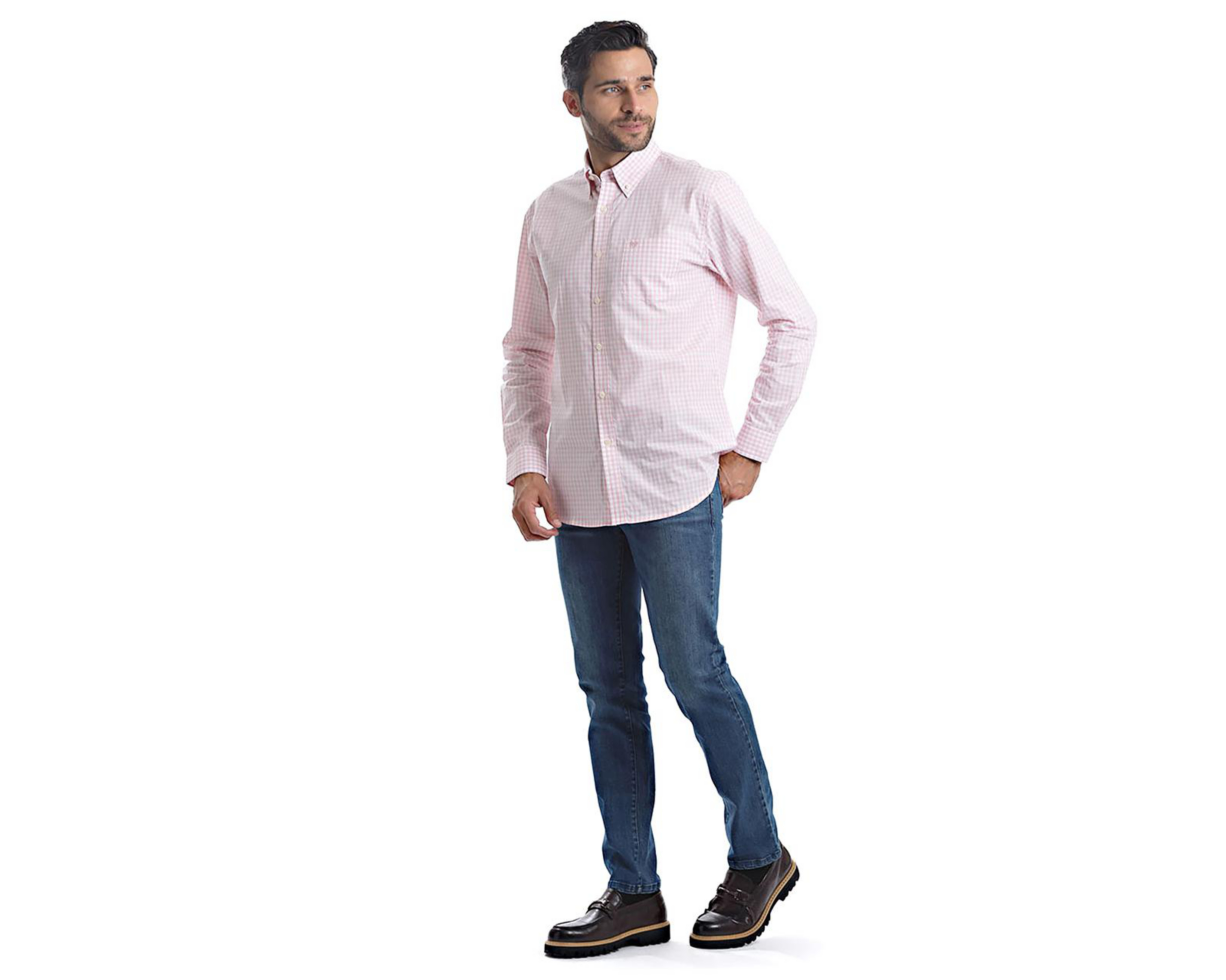 Foto 6 pulgar | Camisa Casual de Algodón Chaps Slim Fit a Cuadros para Hombre