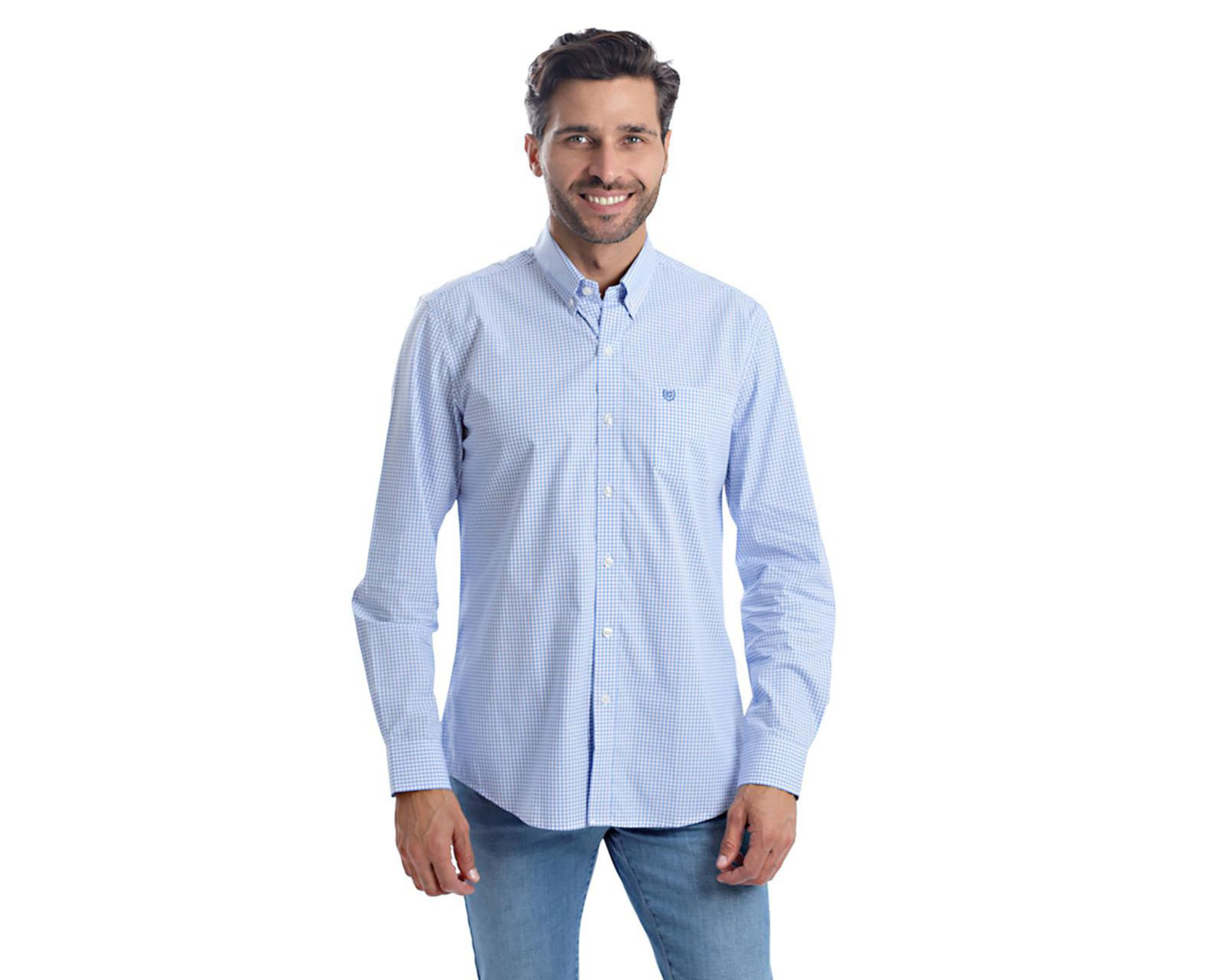 Camisa Casual de Algodón Chaps Slim Fit a Cuadros para Hombre $999