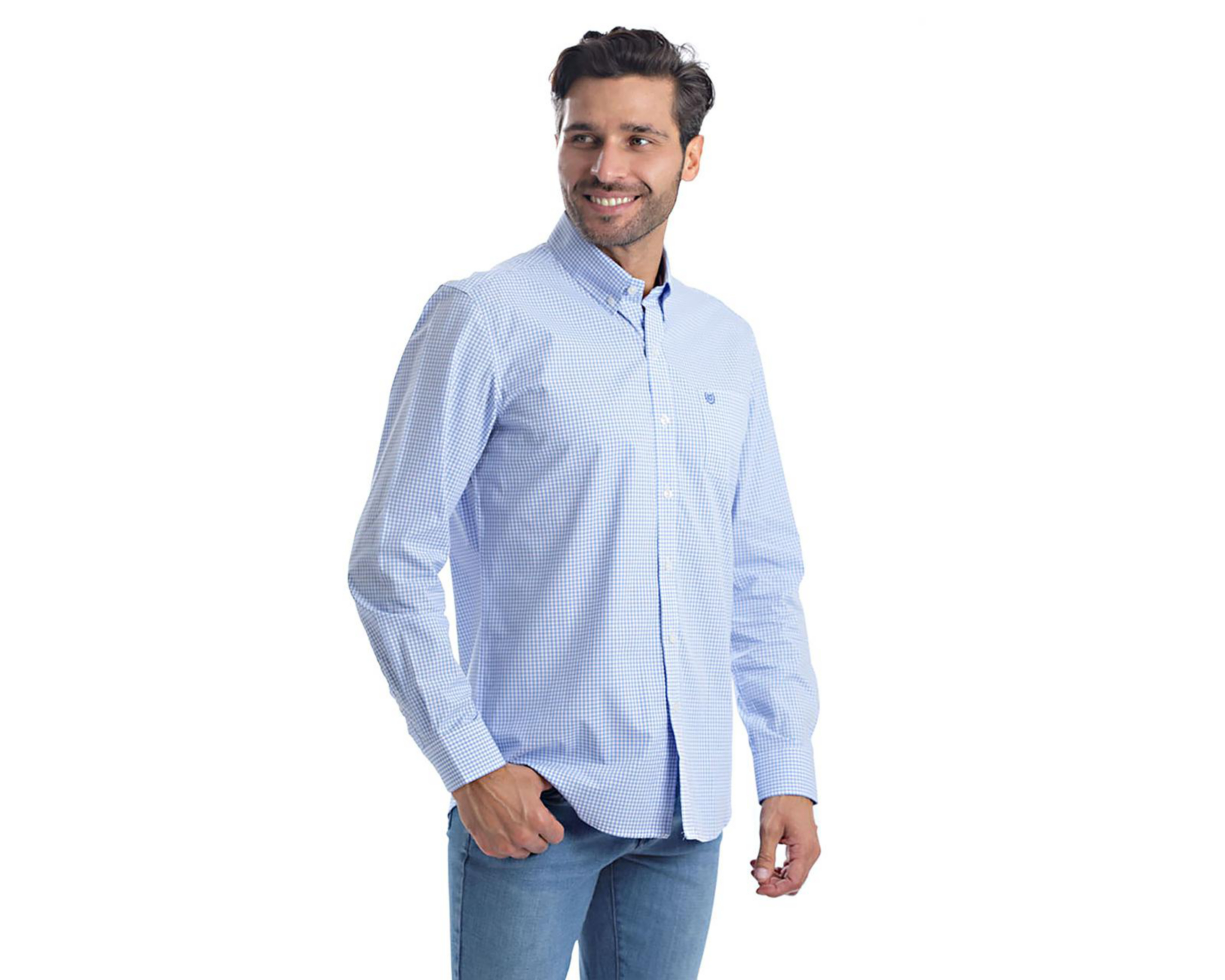 Foto 3 pulgar | Camisa Casual de Algodón Chaps Slim Fit a Cuadros para Hombre