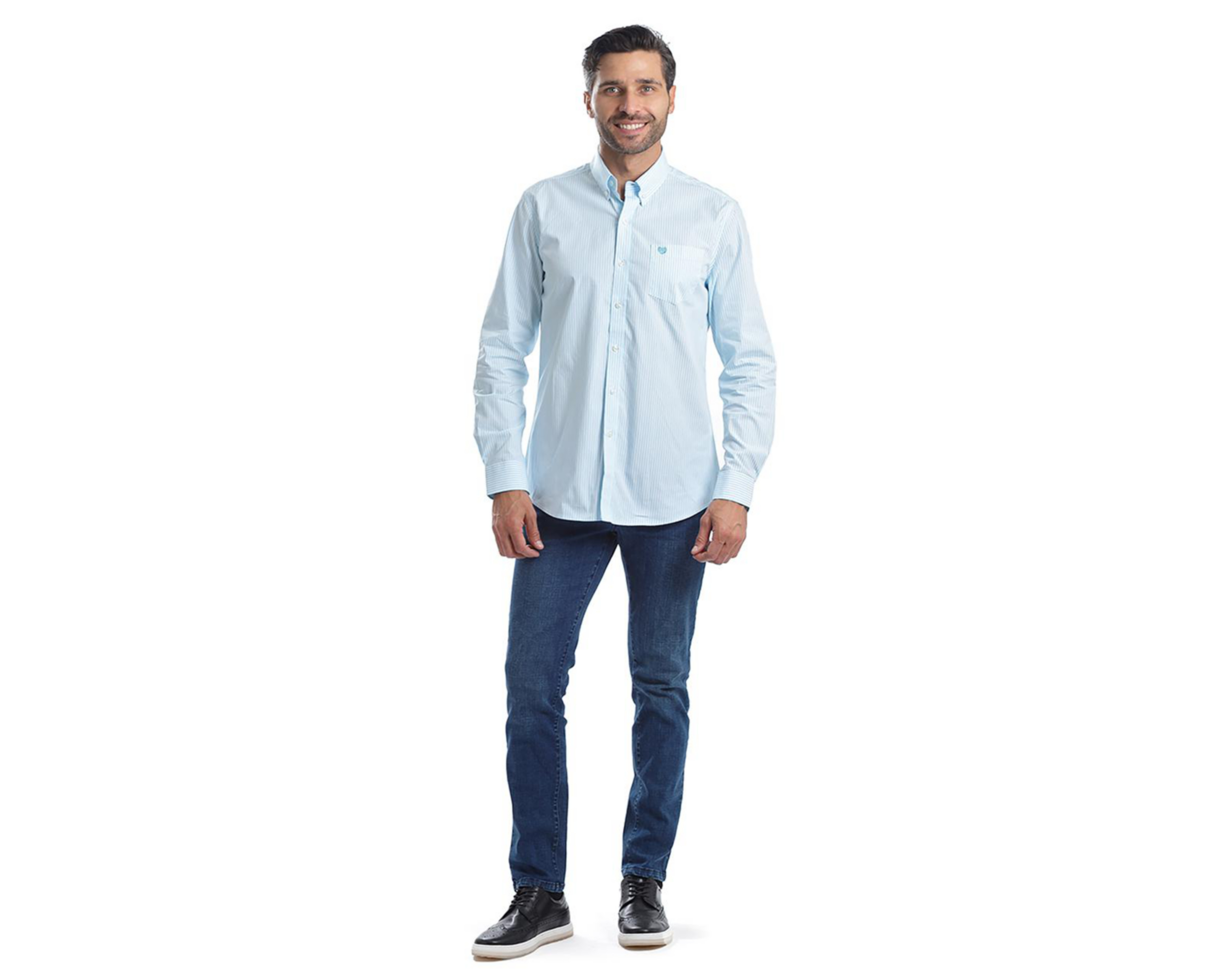 Foto 6 pulgar | Camisa Casual de Algodón Chaps Slim Fit a Rayas para Hombre