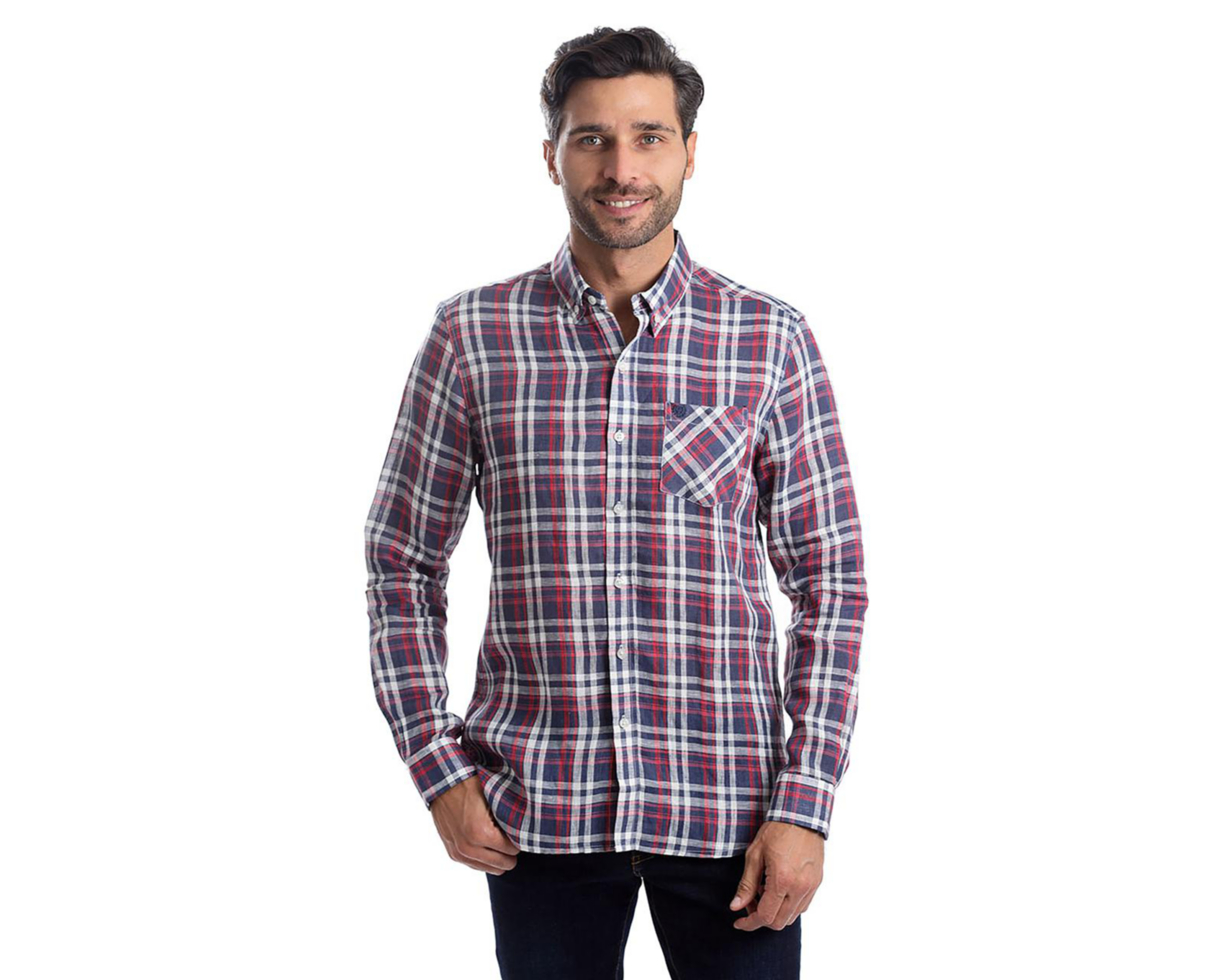 Camisa Casual Chaps Slim Fit a Cuadros para Hombre $999