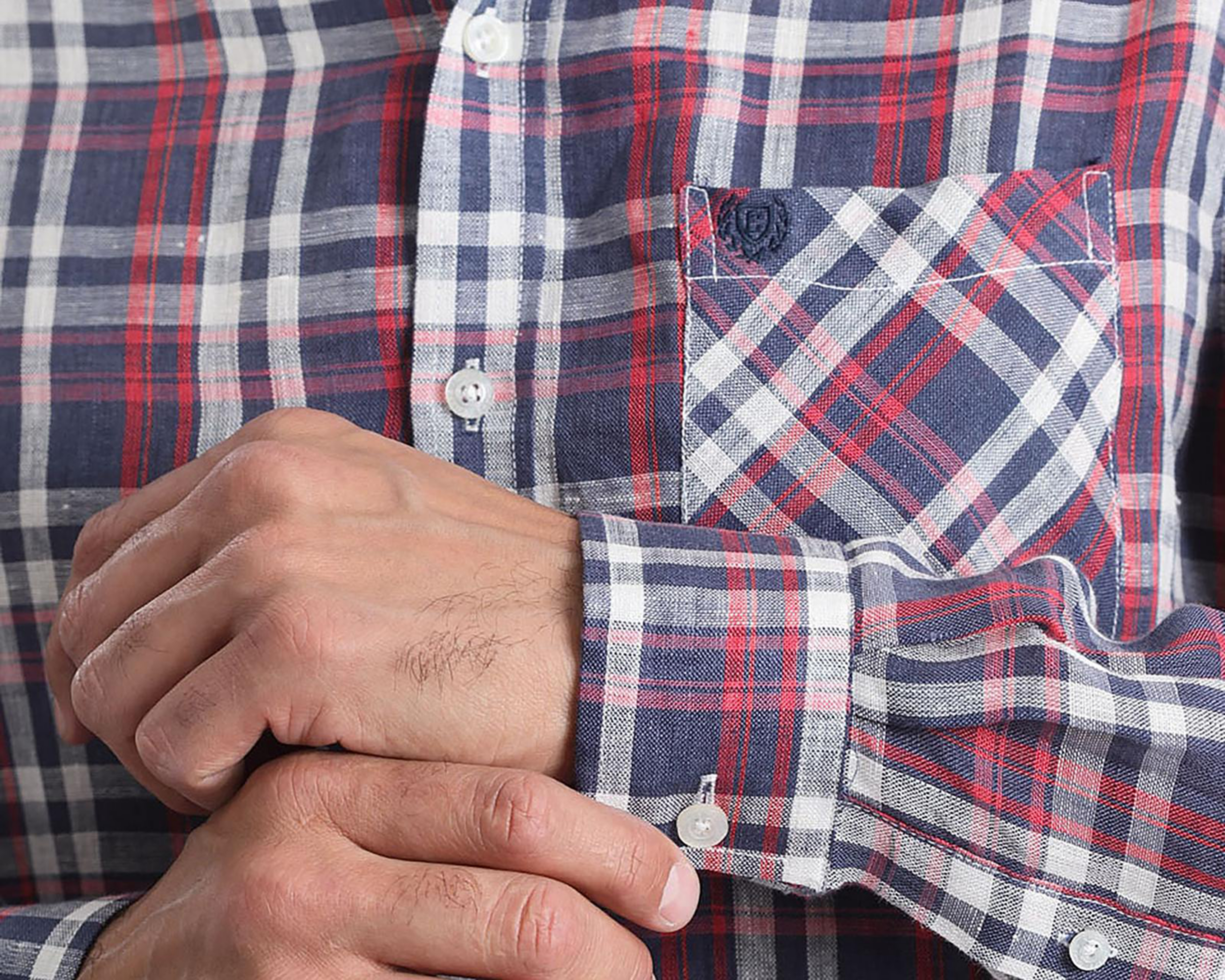 Foto 5 pulgar | Camisa Casual Chaps Slim Fit a Cuadros para Hombre