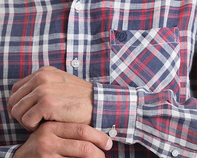 Foto 4 | Camisa Casual Chaps Slim Fit a Cuadros para Hombre