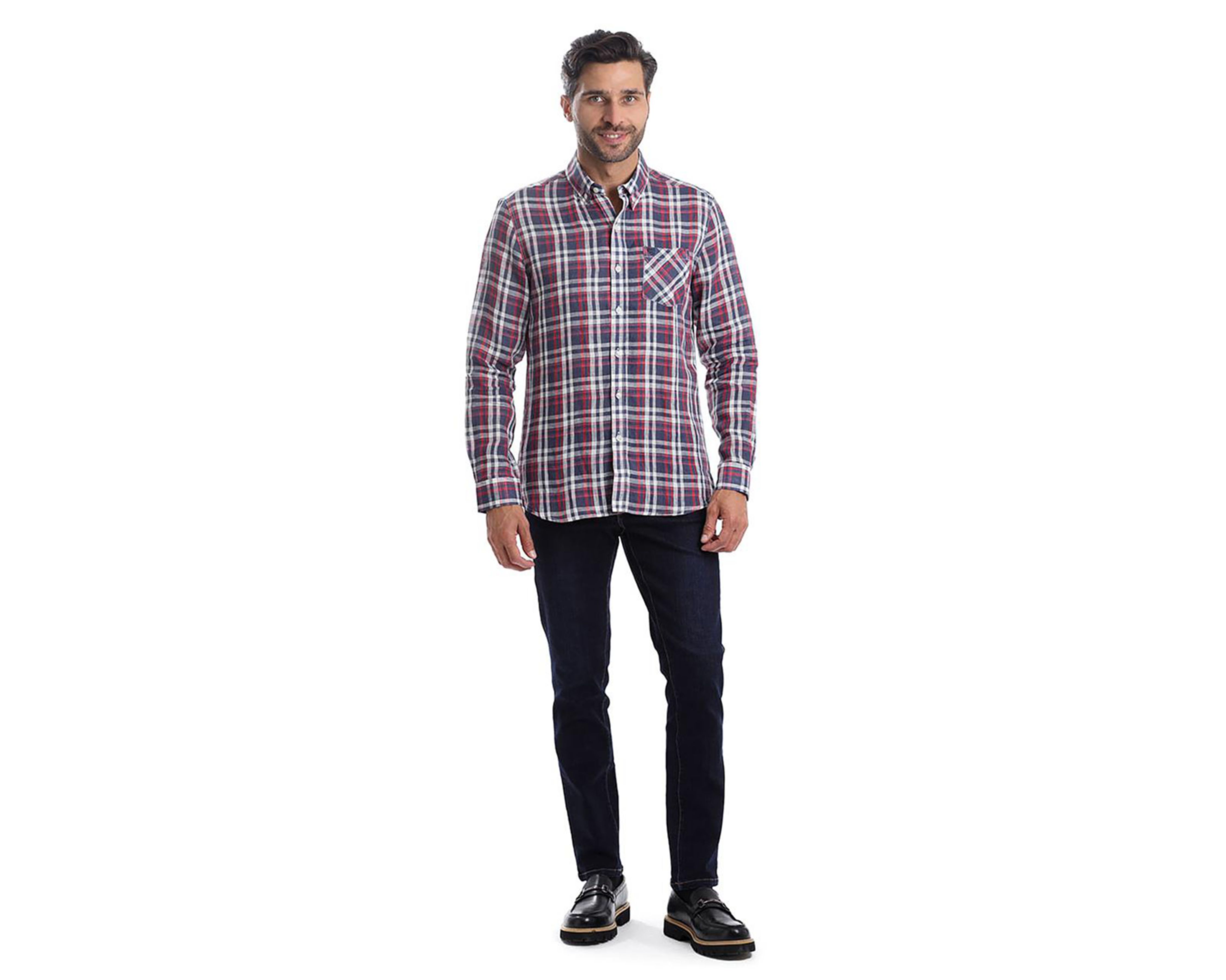 Foto 6 pulgar | Camisa Casual Chaps Slim Fit a Cuadros para Hombre