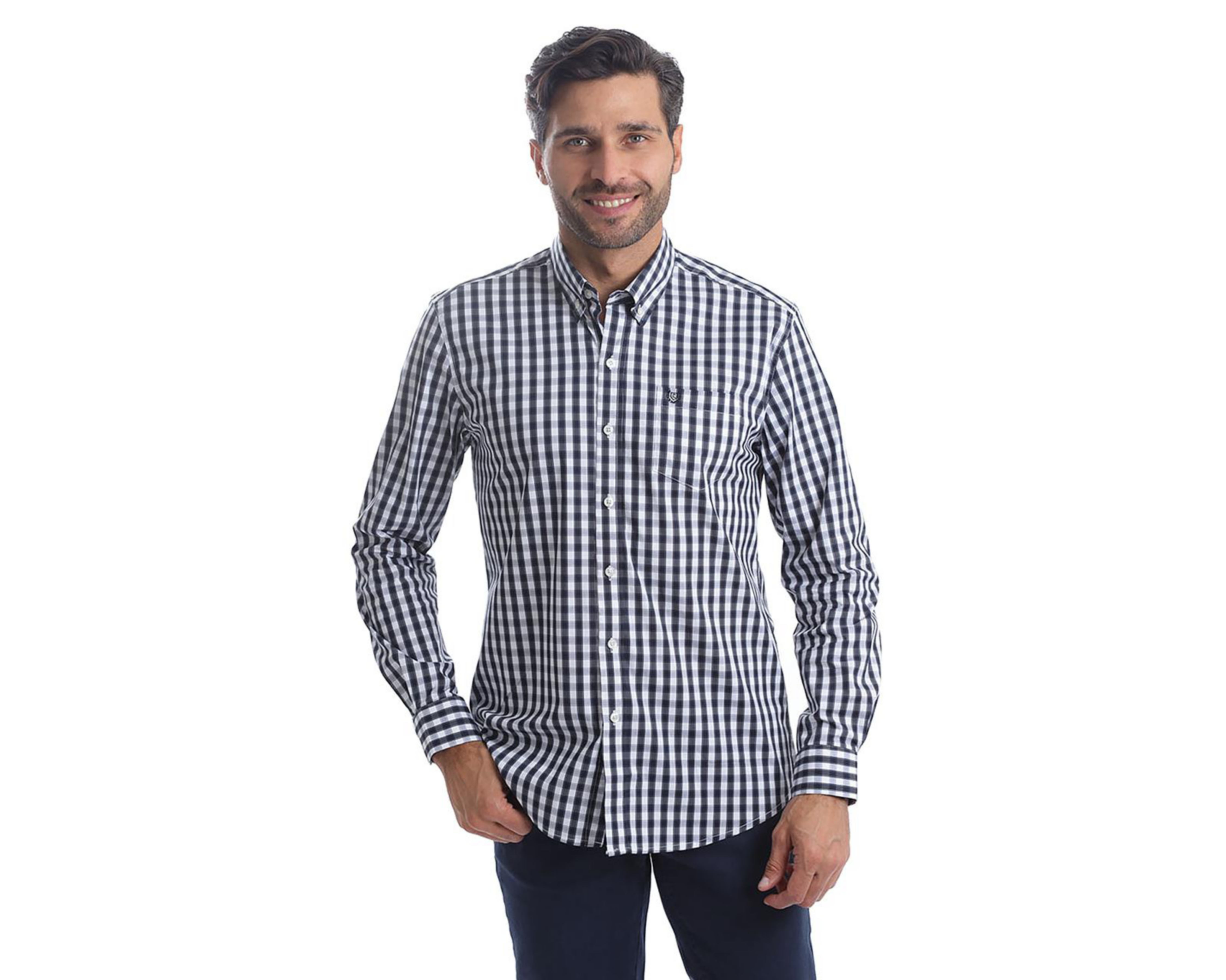 Camisa Casual de Algodón Chaps Slim Fit a Cuadros para Hombre $999