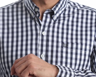 Foto 4 | Camisa Casual de Algodón Chaps Slim Fit a Cuadros para Hombre
