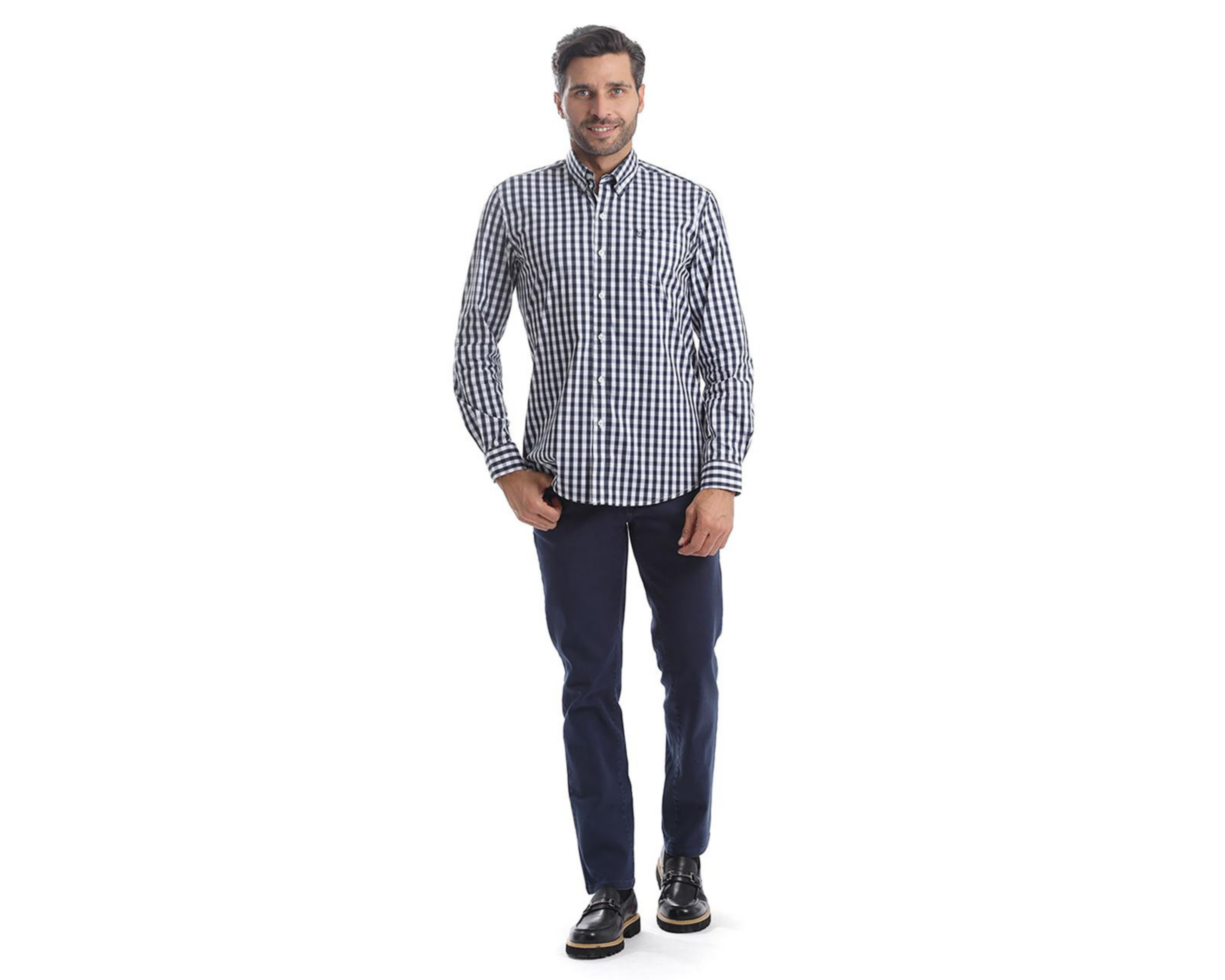 Foto 6 pulgar | Camisa Casual de Algodón Chaps Slim Fit a Cuadros para Hombre