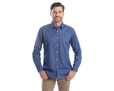 Foto 1 | Camisa Casual de Algodón Chaps Slim Fit Lisa para Hombre