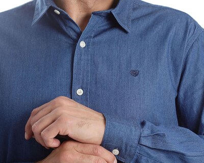 Foto 4 | Camisa Casual de Algodón Chaps Slim Fit Lisa para Hombre