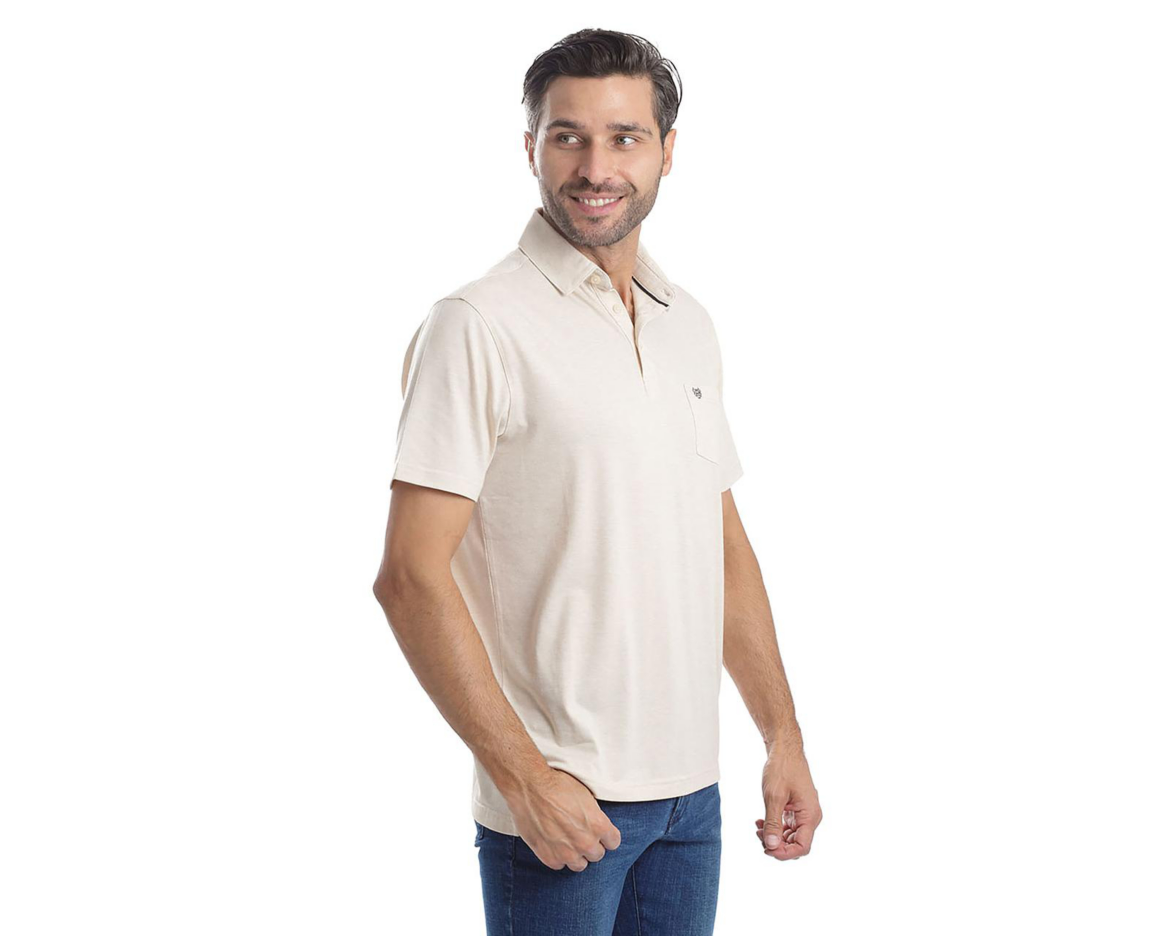 Foto 3 pulgar | Playera Polo Chaps Beige para Hombre