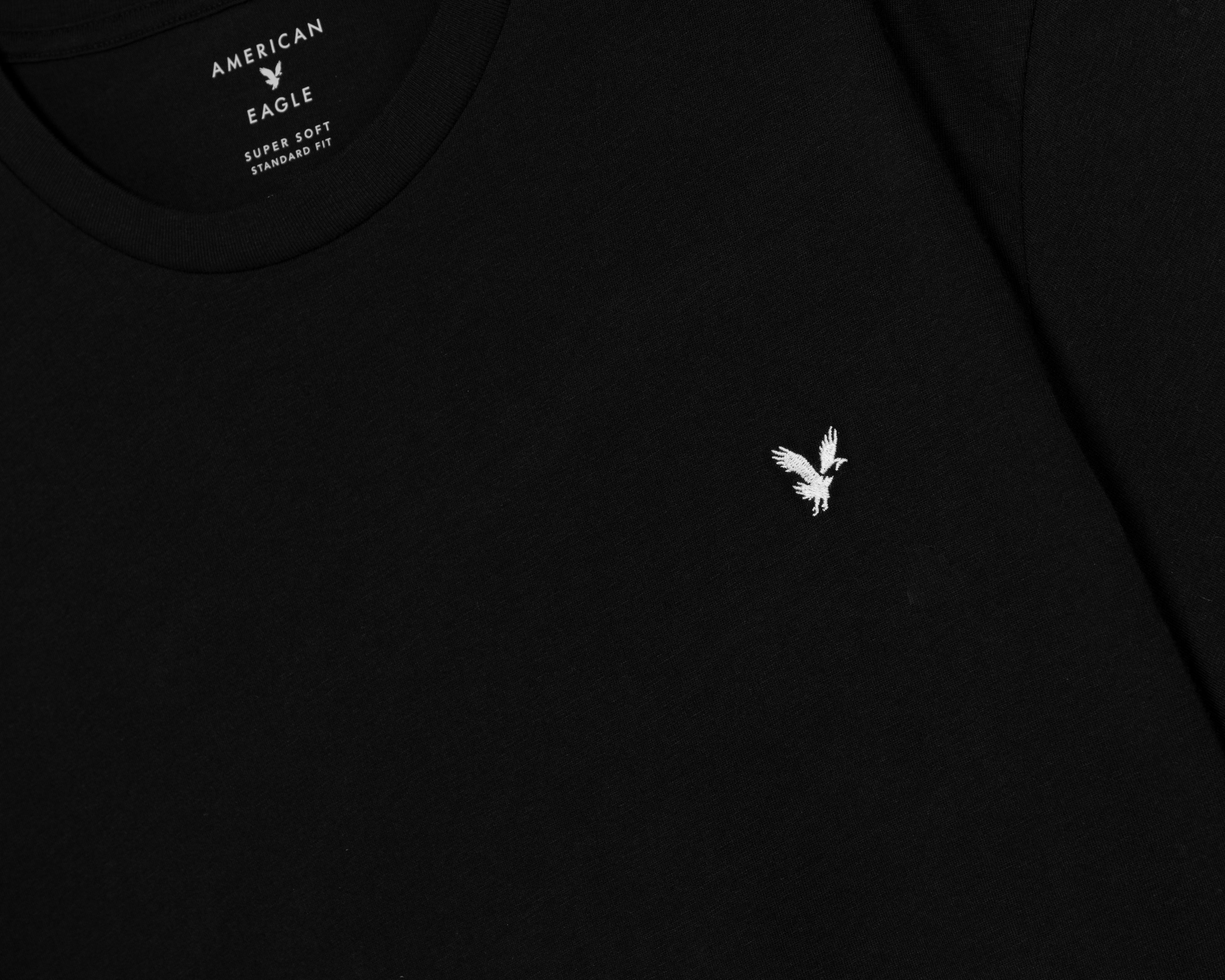 Foto 4 pulgar | Playera de Cuello Redondo Negra American Eagle para Hombre
