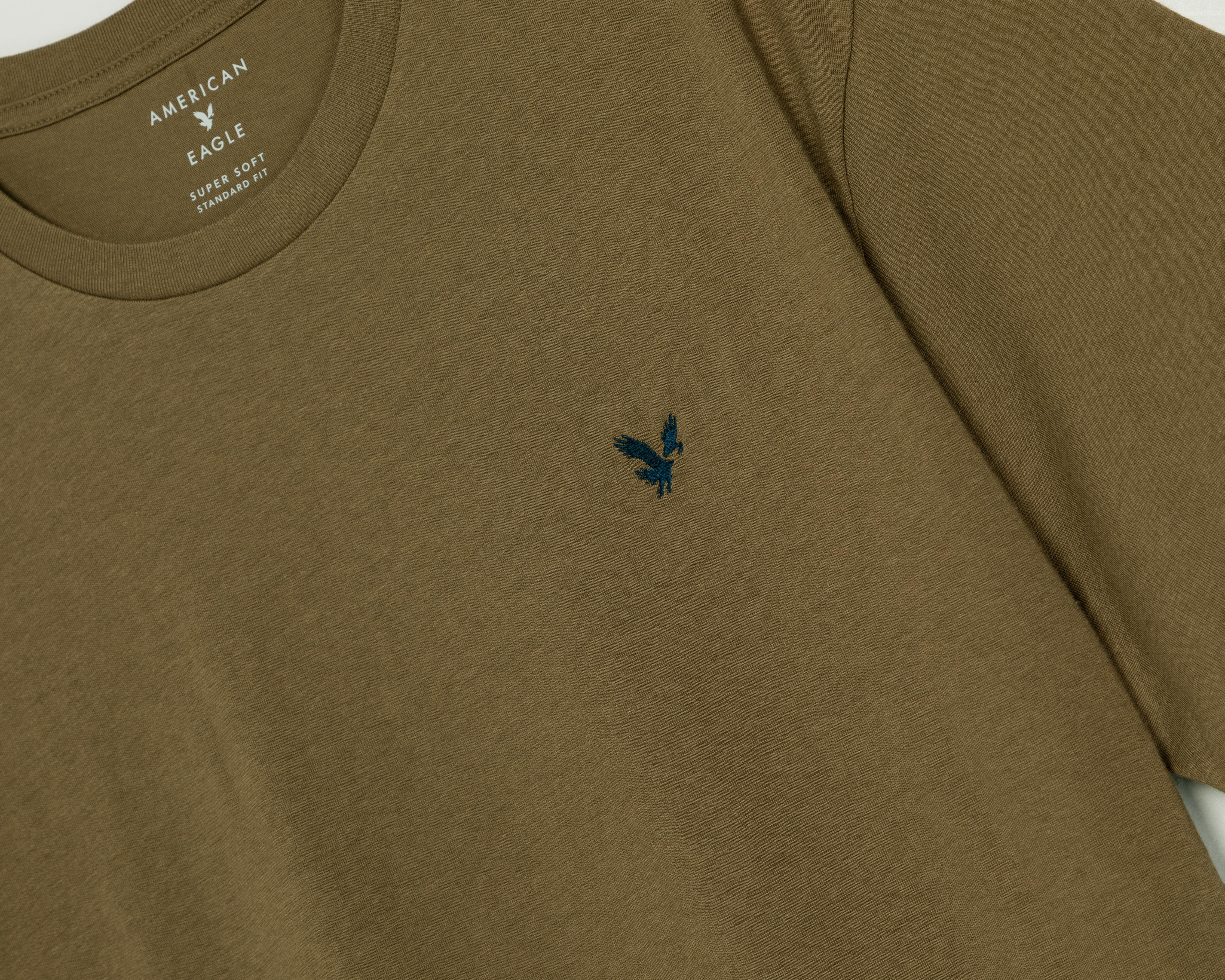Foto 4 pulgar | Playera de Cuello Redondo Verde American Eagle para Hombre