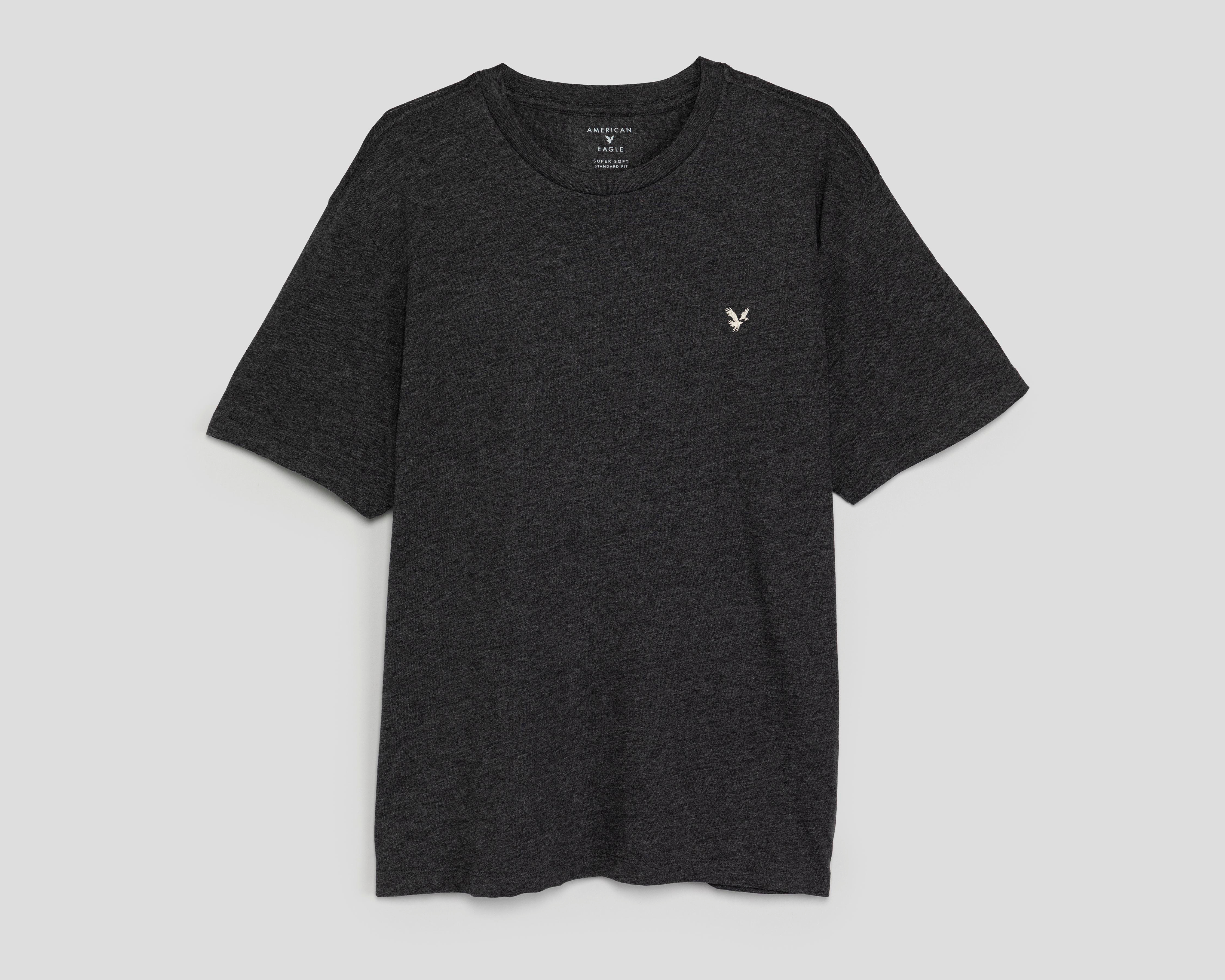 Foto 2 pulgar | Playera de Cuello Redondo Negro American Eagle para Hombre