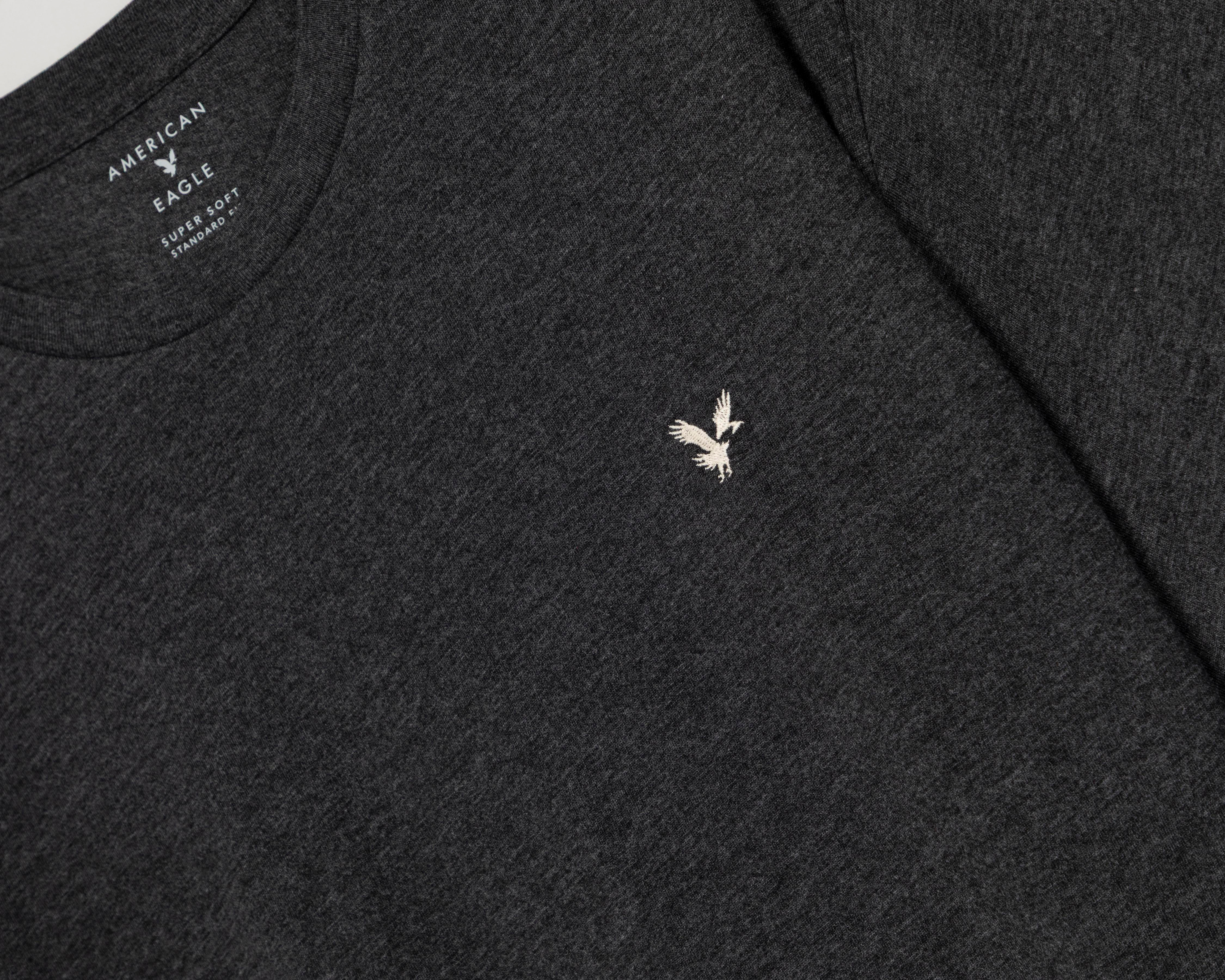 Foto 4 pulgar | Playera de Cuello Redondo Negro American Eagle para Hombre