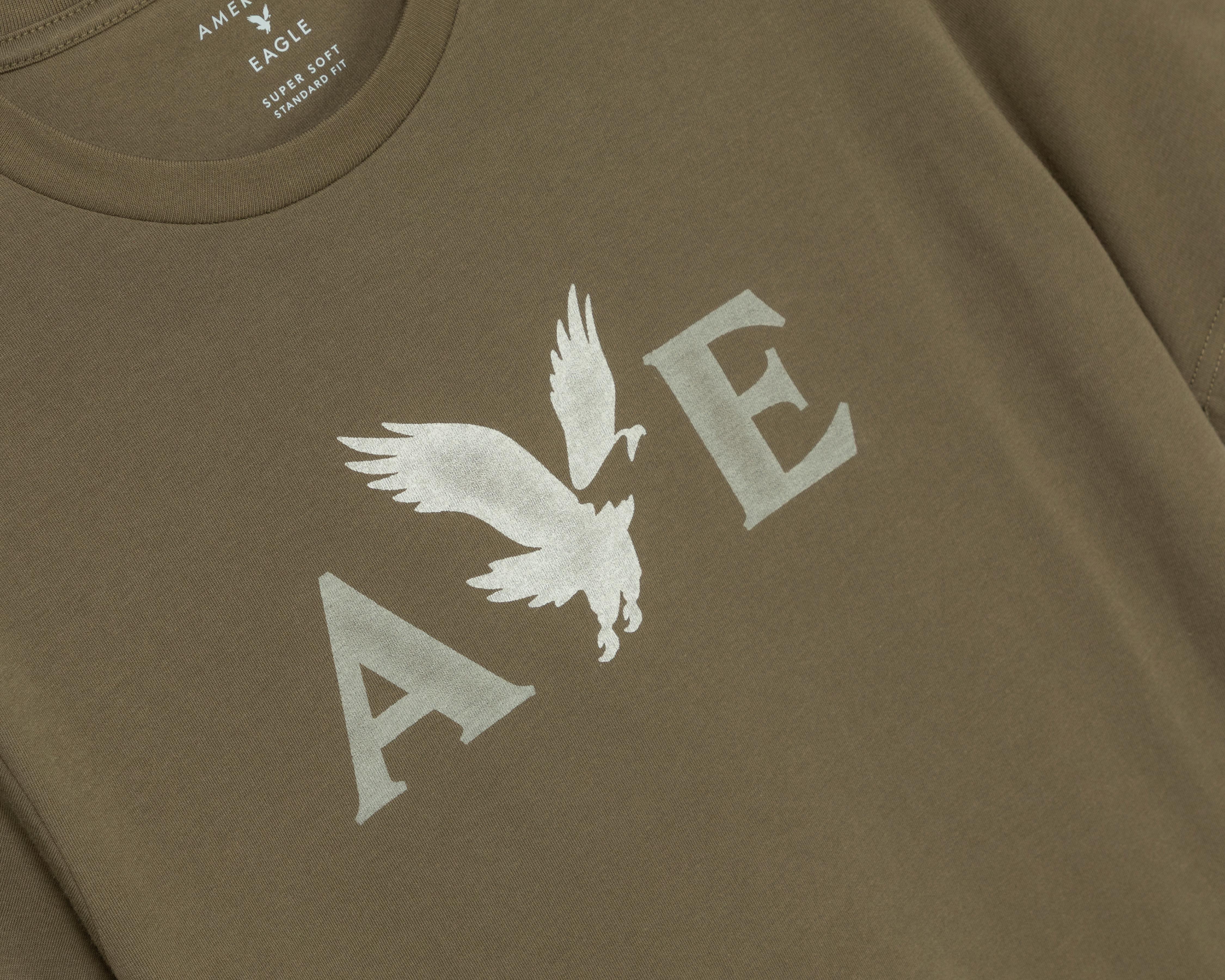 Foto 4 pulgar | Playera de Cuello Redondo Verde American Eagle para Hombre