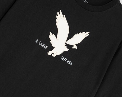 Foto 3 | Playera de Cuello Redondo Negra American Eagle para Hombre