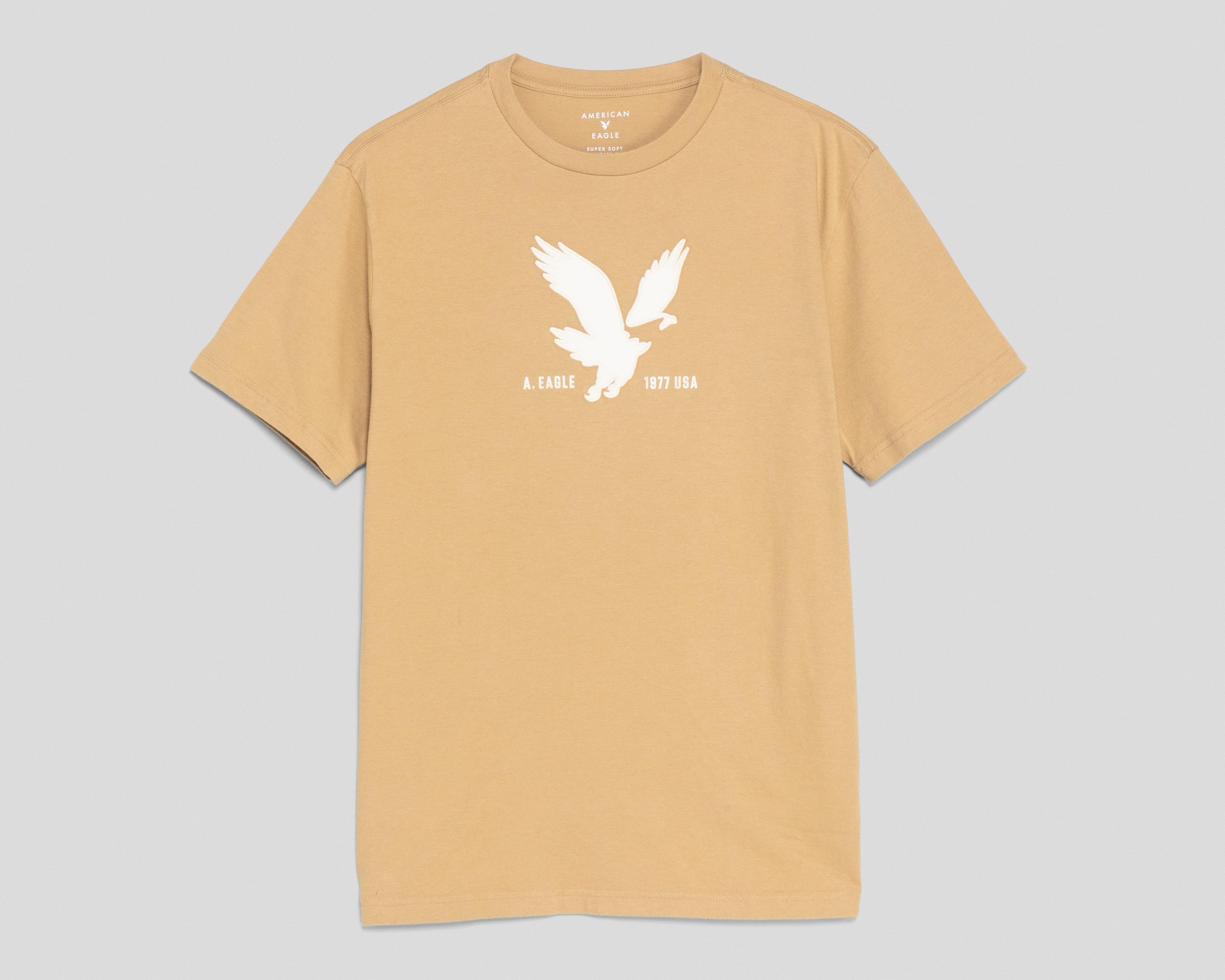 Playera de Cuello Redondo Caqui American Eagle para Hombre