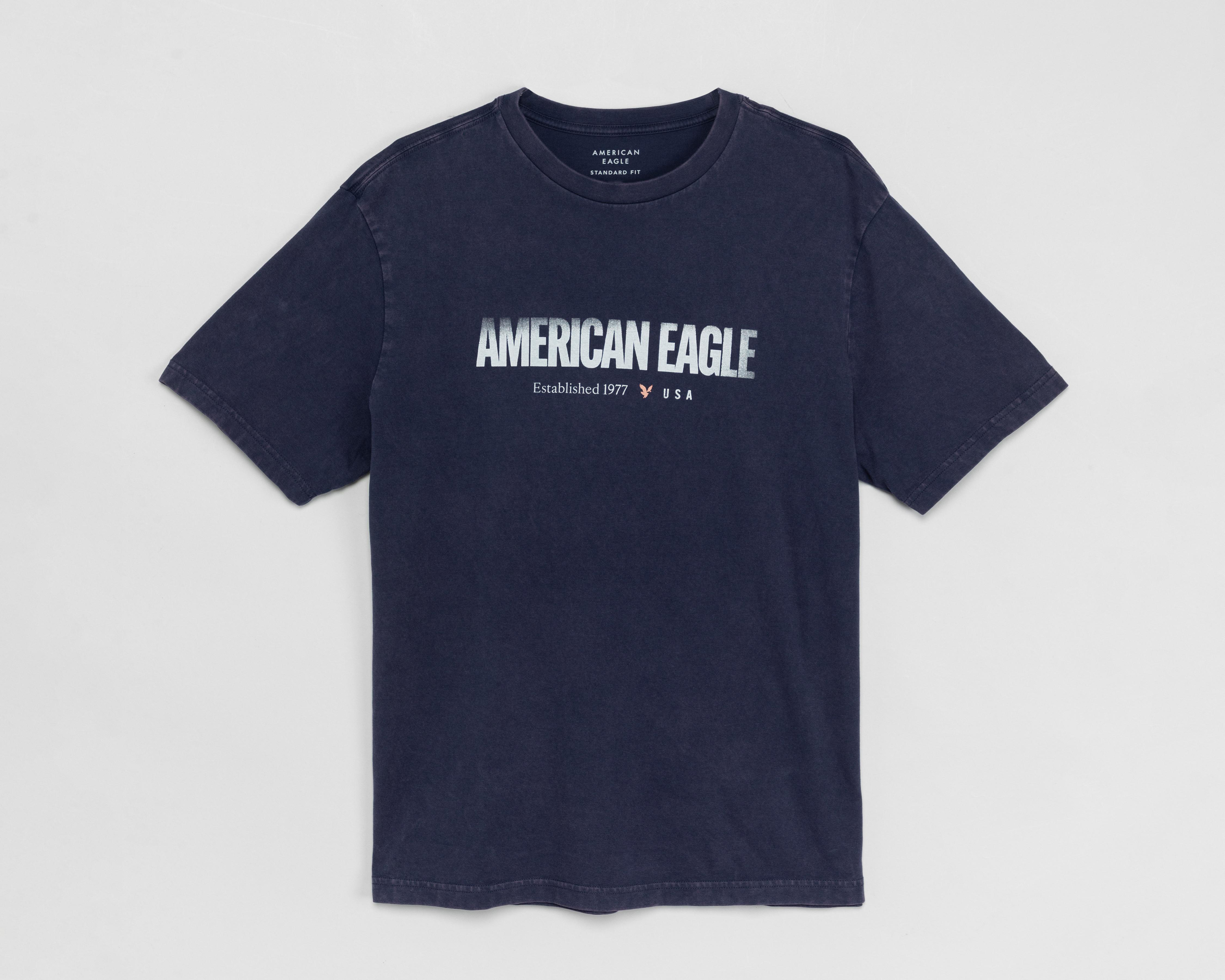 Playera Cuello Redondo Negra American Eagle para Hombre