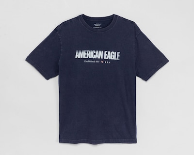 Foto 1 | Playera Cuello Redondo Negra American Eagle para Hombre
