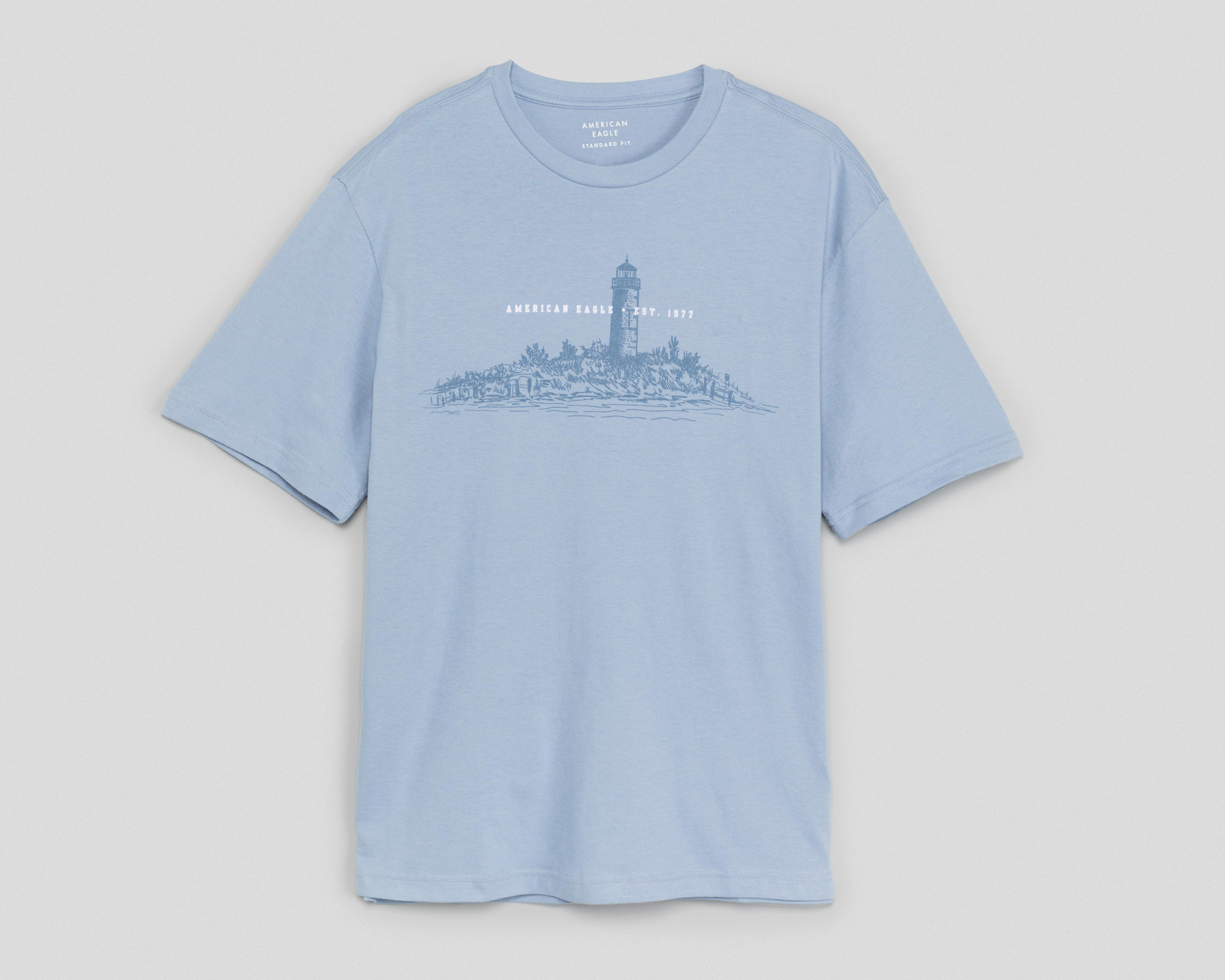 Playera Cuello Redondo Azul American Eagle para Hombre