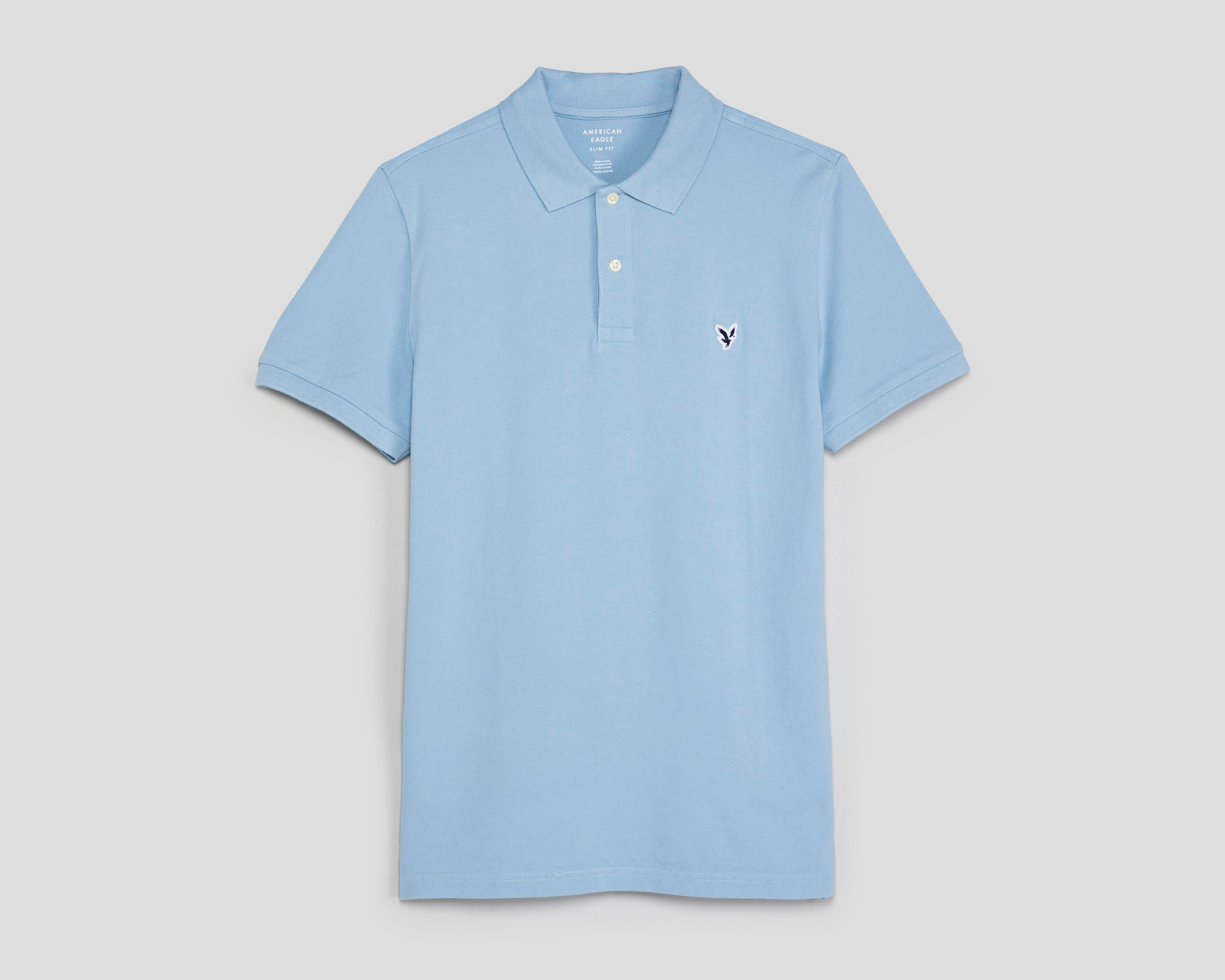 Foto 2 pulgar | Playera Polo American Eagle Azul para Hombre