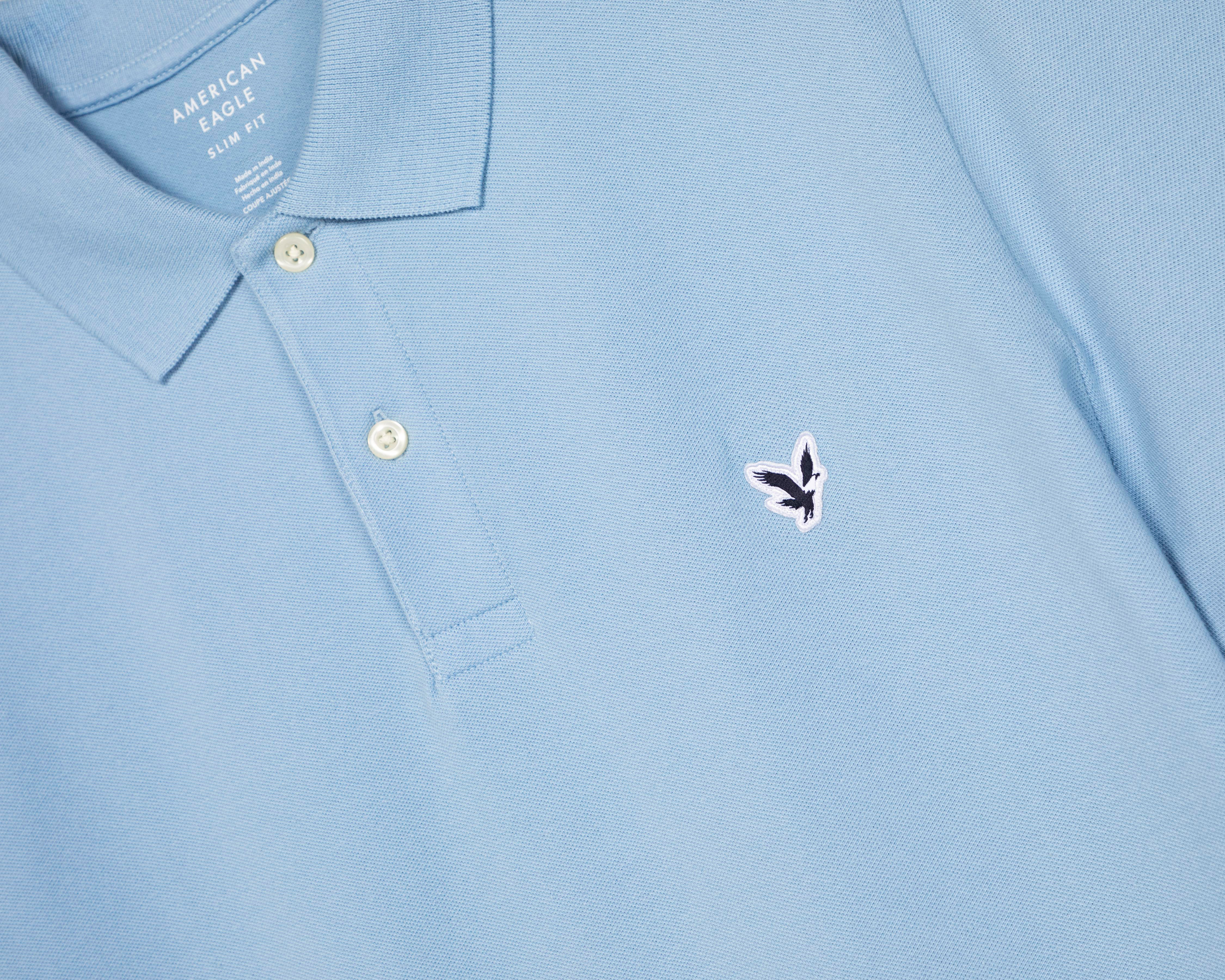 Foto 4 pulgar | Playera Polo American Eagle Azul para Hombre