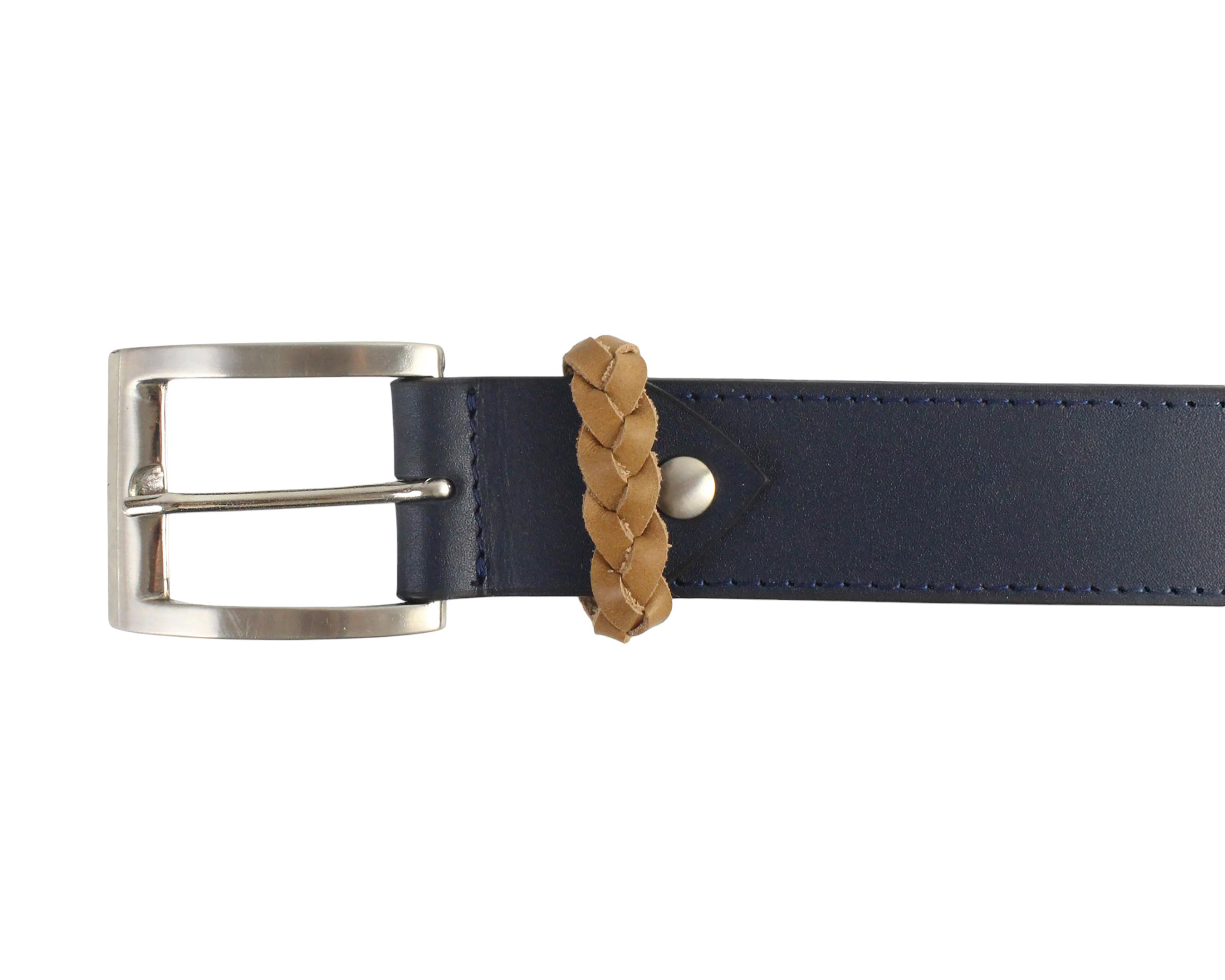 Foto 4 pulgar | Cinturón de Piel para Hombre Michel Domit Azul Marino