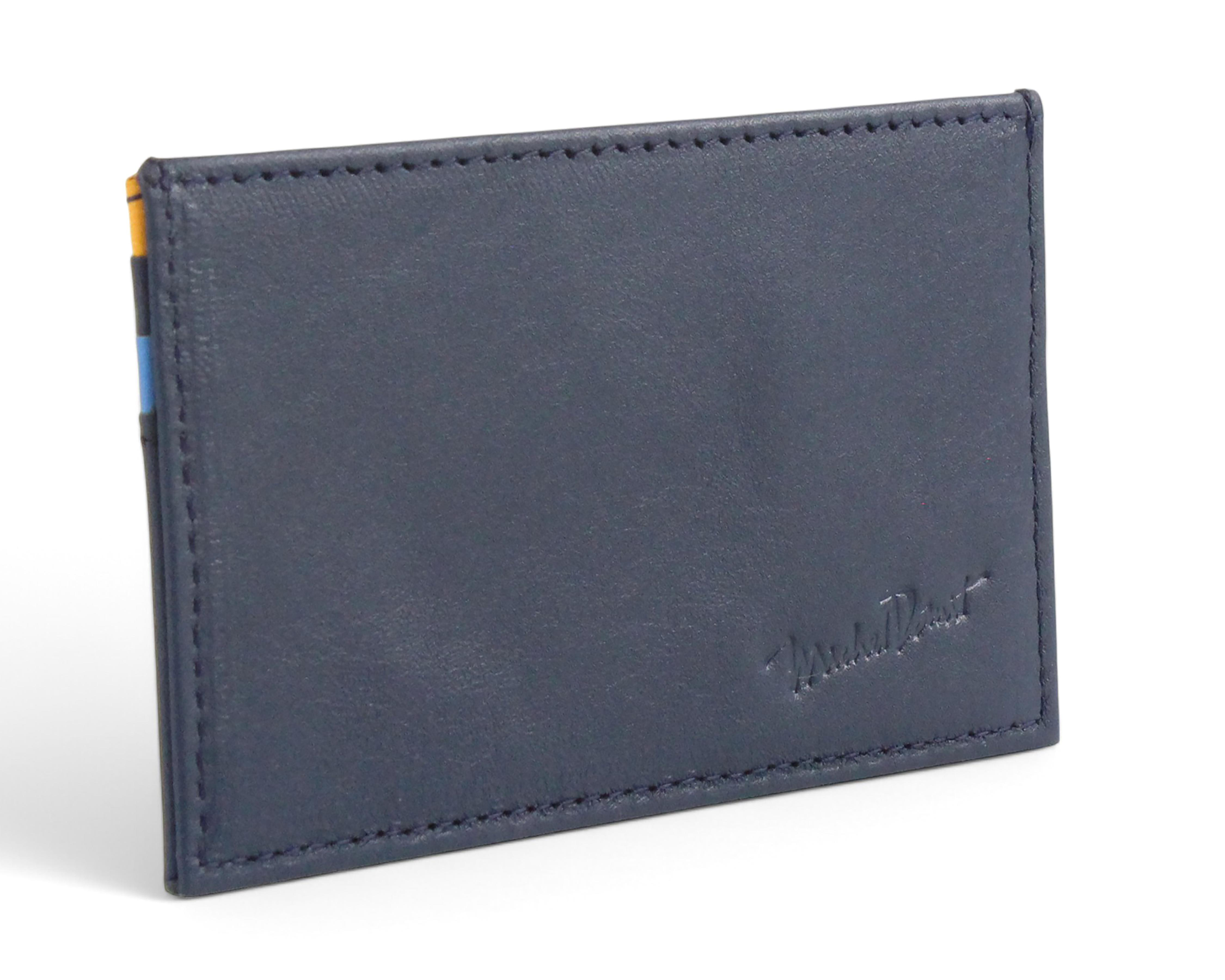 Tarjetero de Piel para Hombre Michel Domit Azul Marino