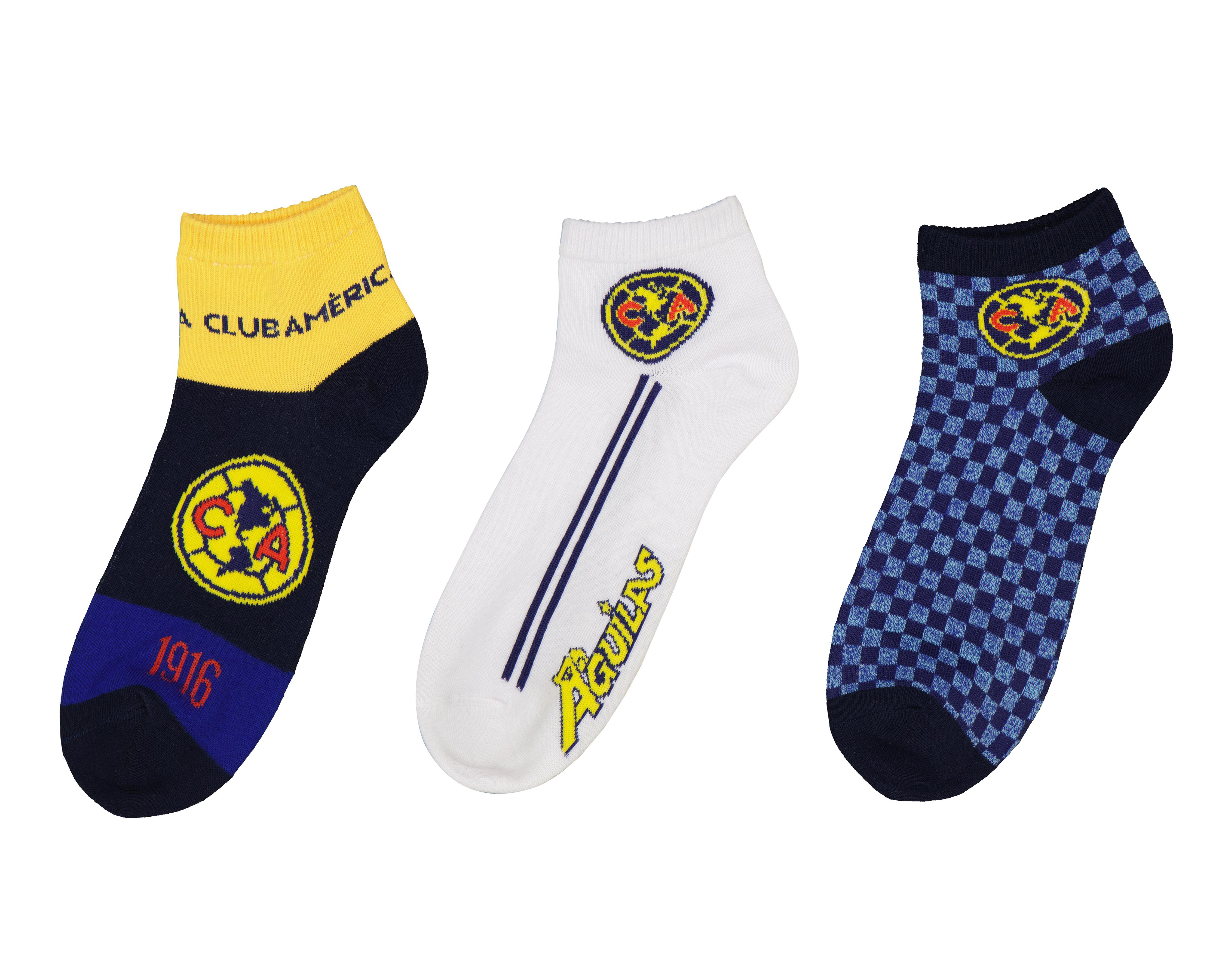Foto 1 | Calcetas Cortas Club América para Hombre 3 Pares