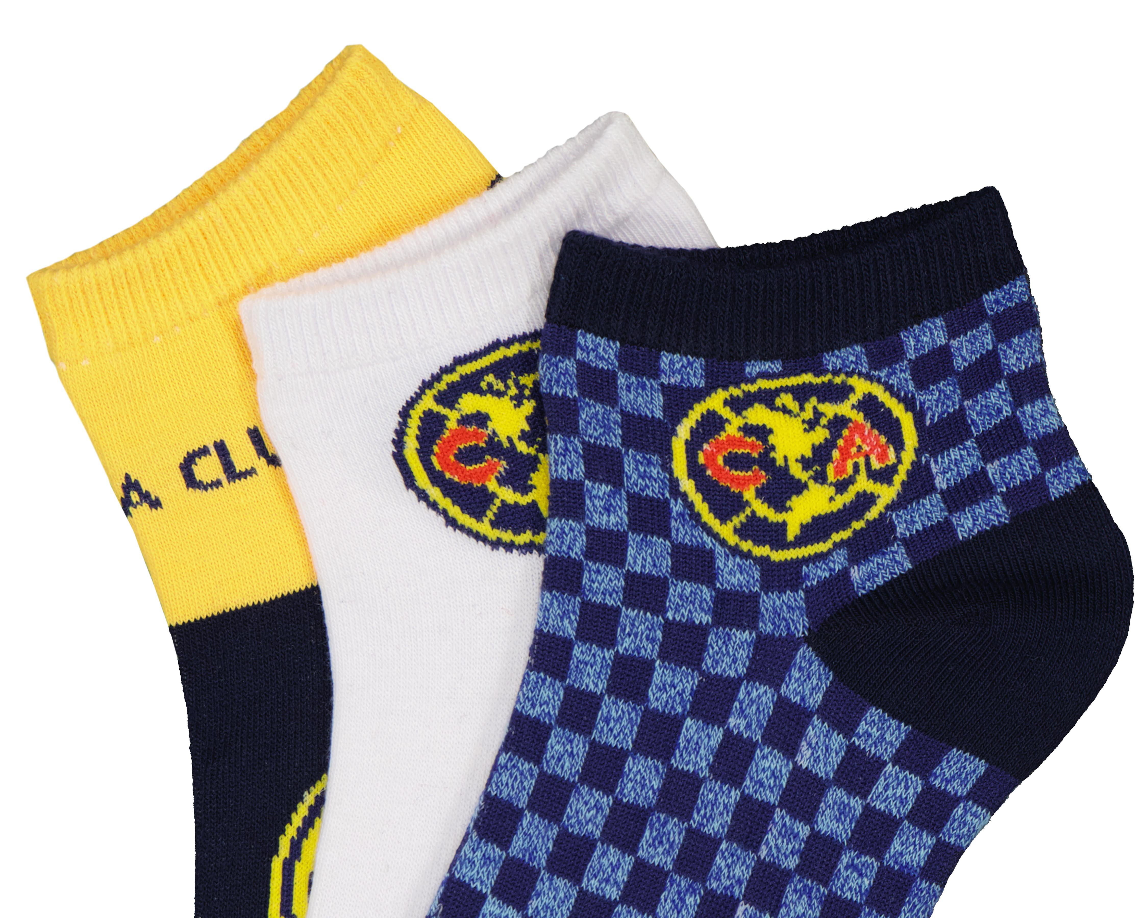 Foto 3 pulgar | Calcetas Cortas Club América para Hombre 3 Pares