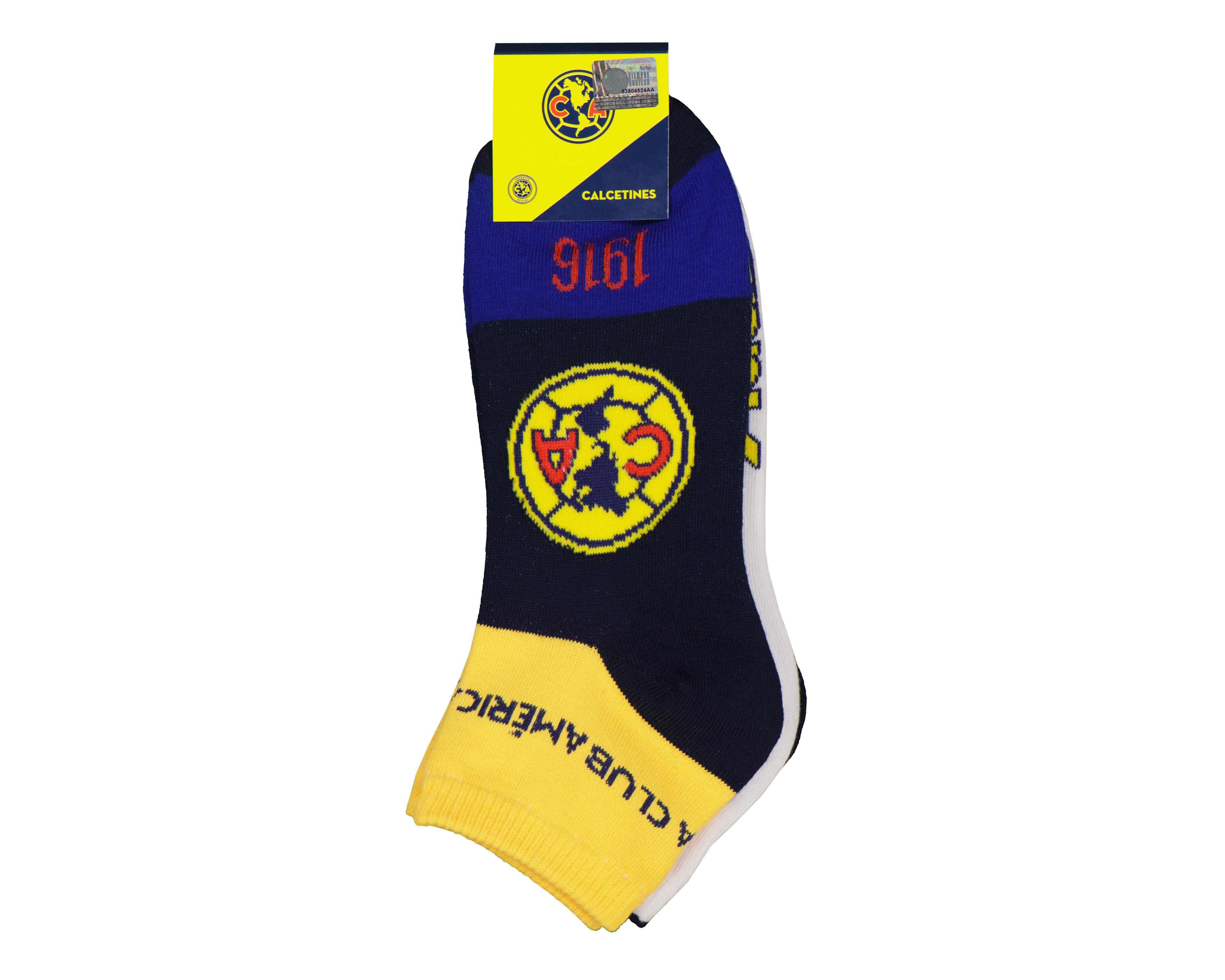 Foto 4 pulgar | Calcetas Cortas Club América para Hombre 3 Pares