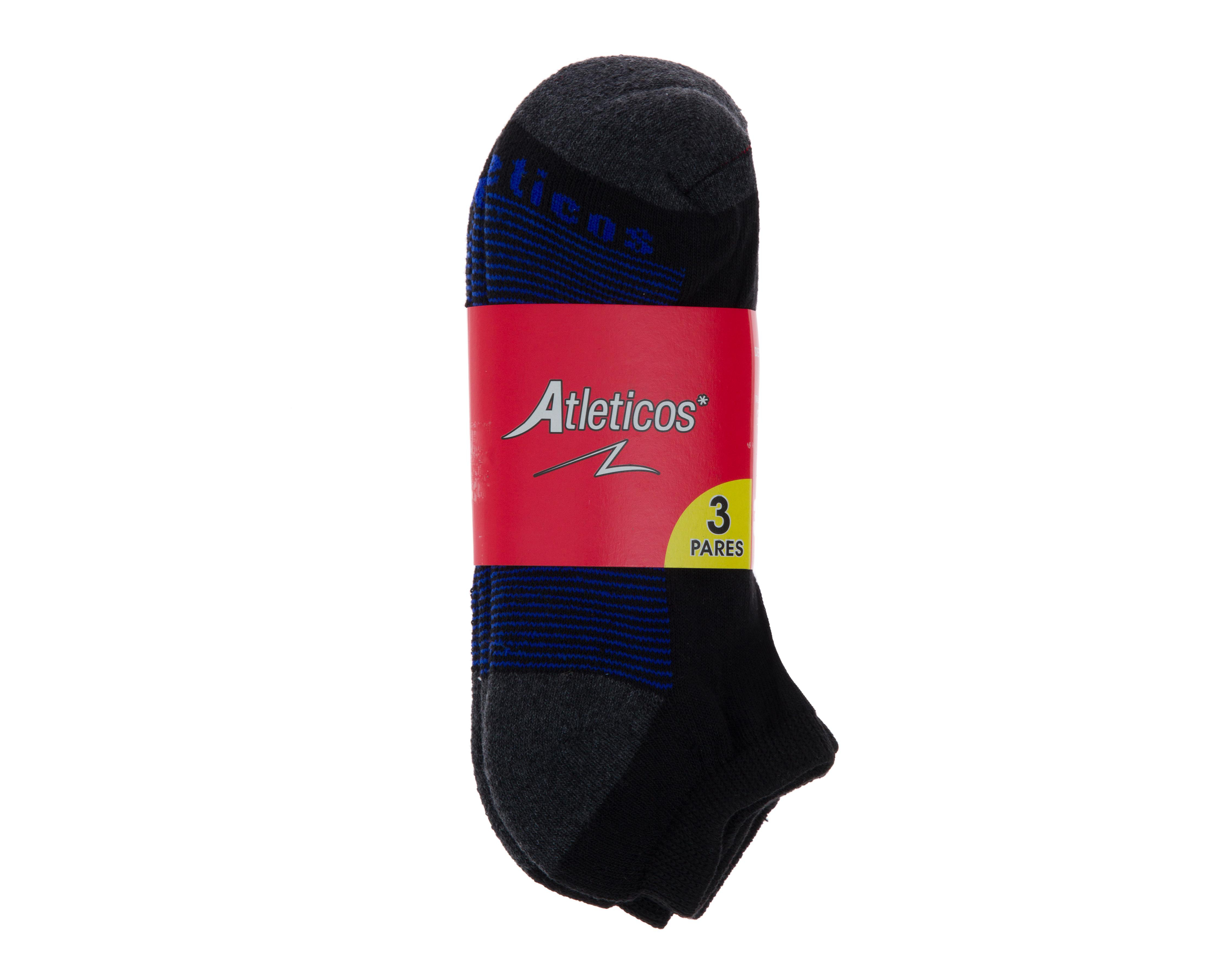 Foto 3 | Calcetines Deportivos Atléticos para Hombre 3 Pares